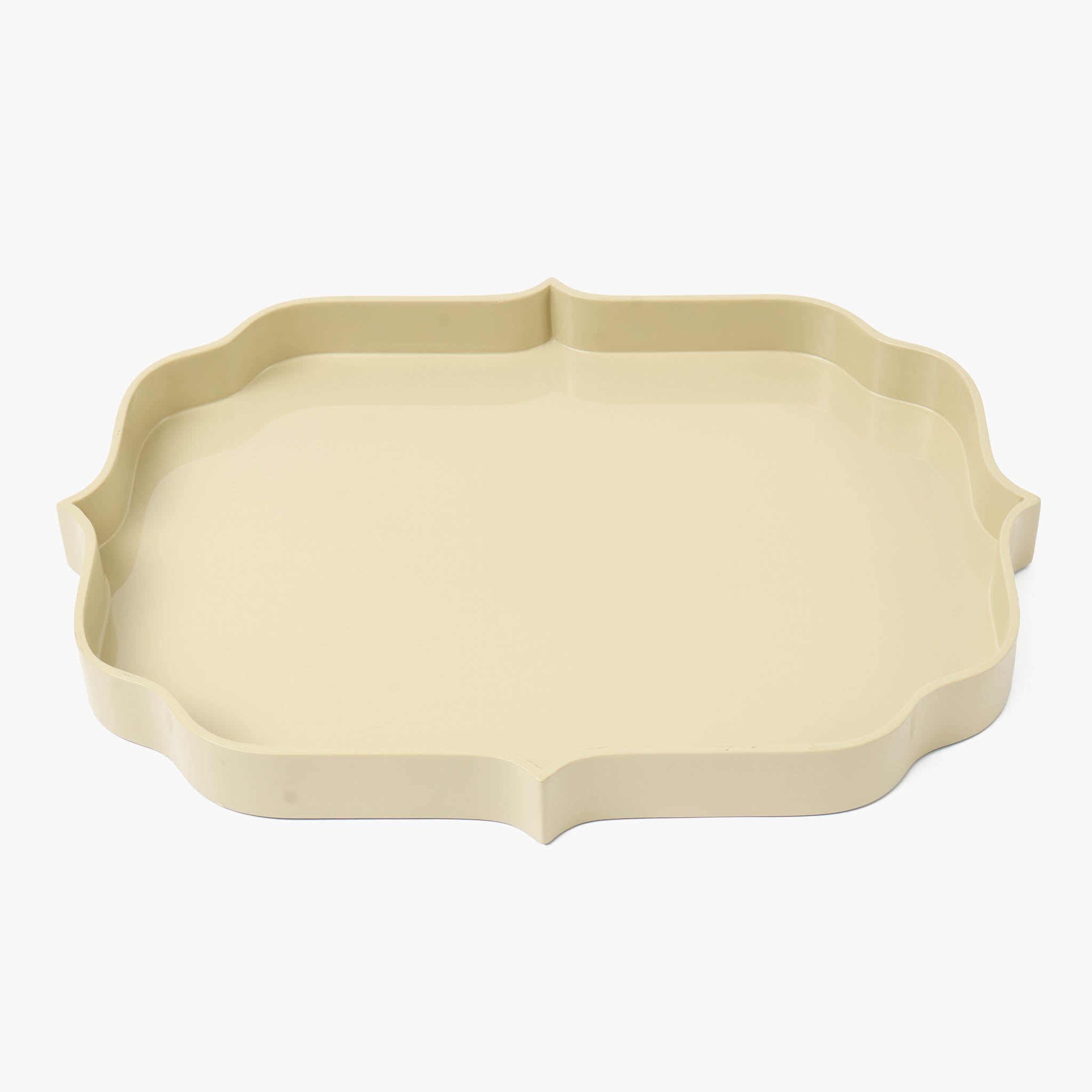 Putty Lacquer Quatrefoil Tray