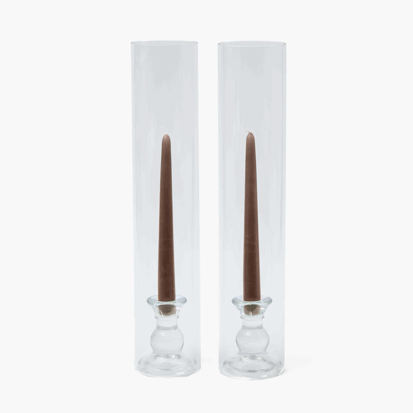 Large Claudia Glass Hurricane Candle Holder (Pair)