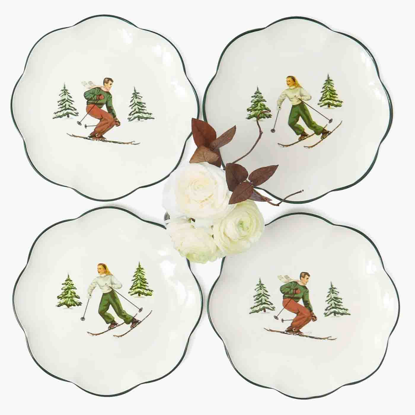 Heidi & Hans Skier Dinner Plate (Set of 4)