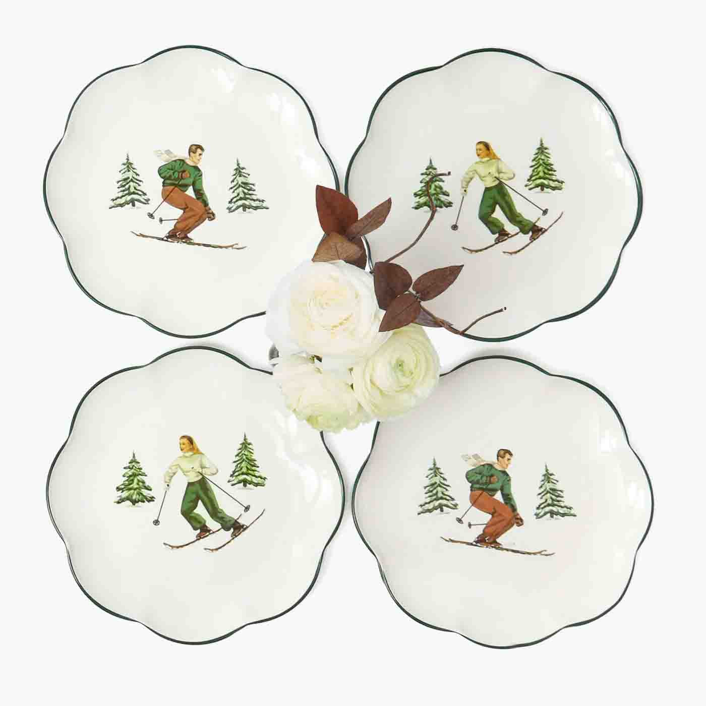 Heidi & Hans Skier Starter Plates (Set of 4)