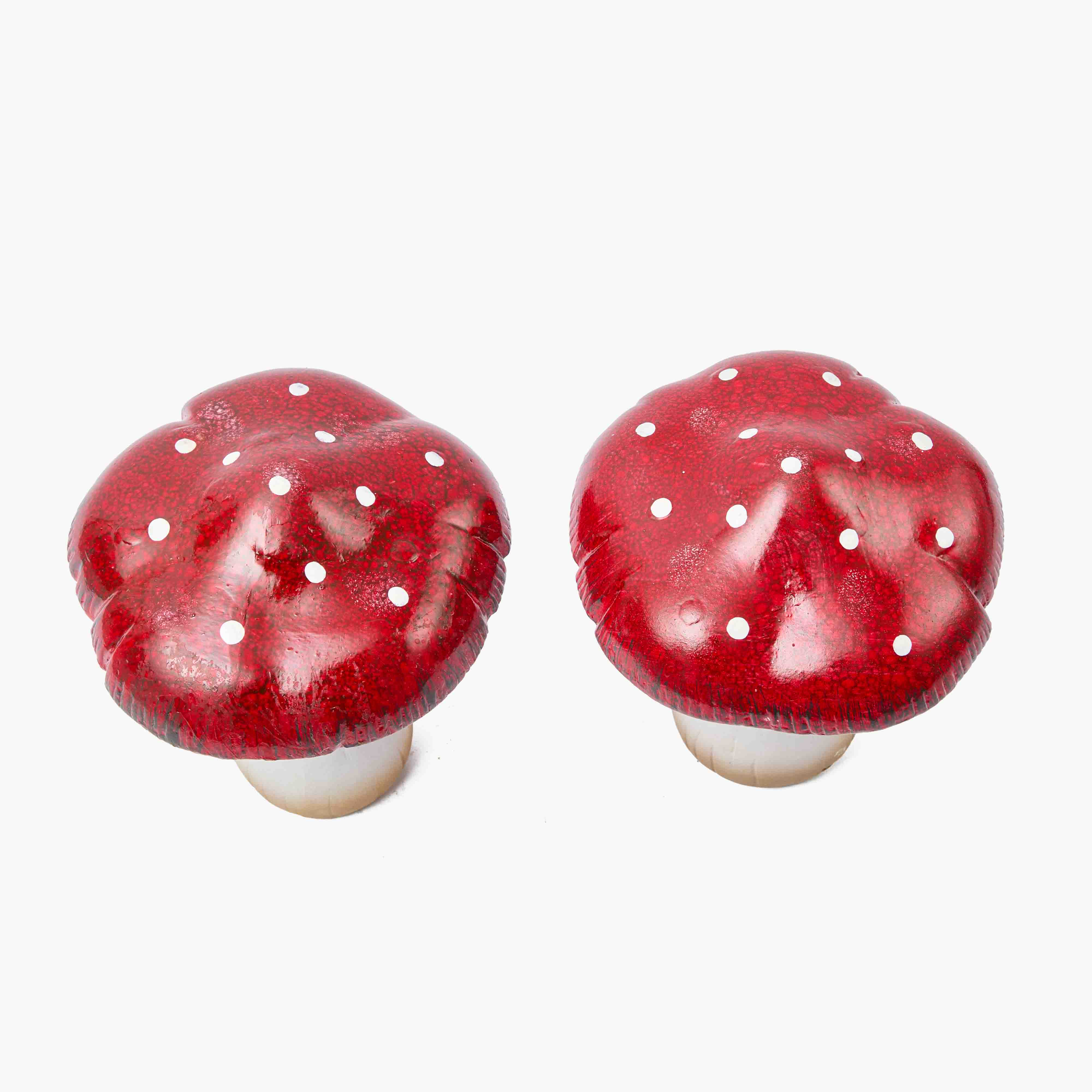 Red Ceramic Mushroom (Pair)