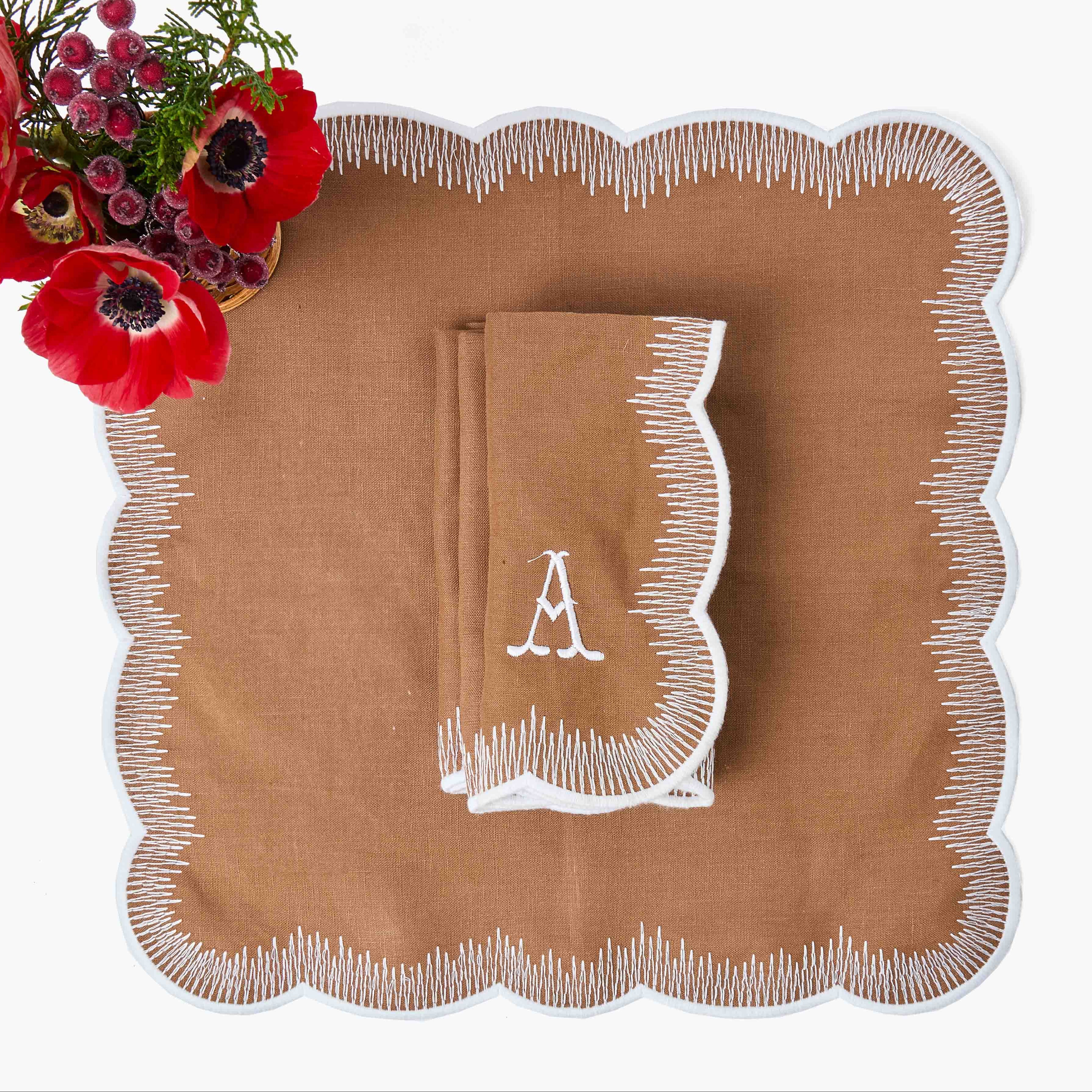 Alathea Caramel Linen Napkins (Set of 4)