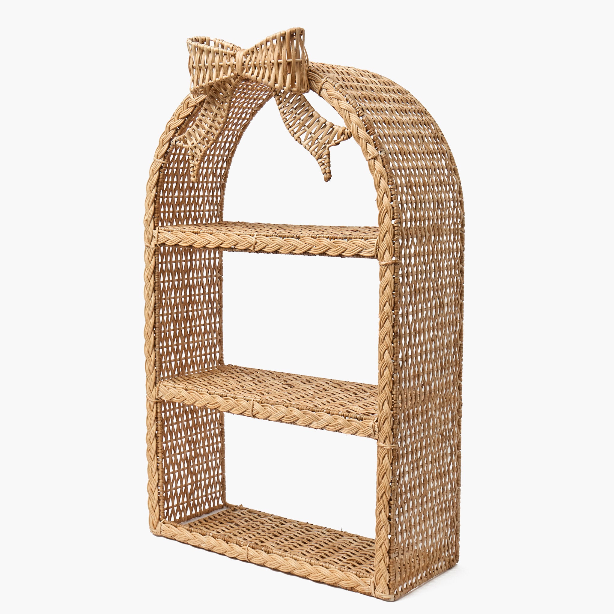 Rattan Bow Wall Mounted Shelf