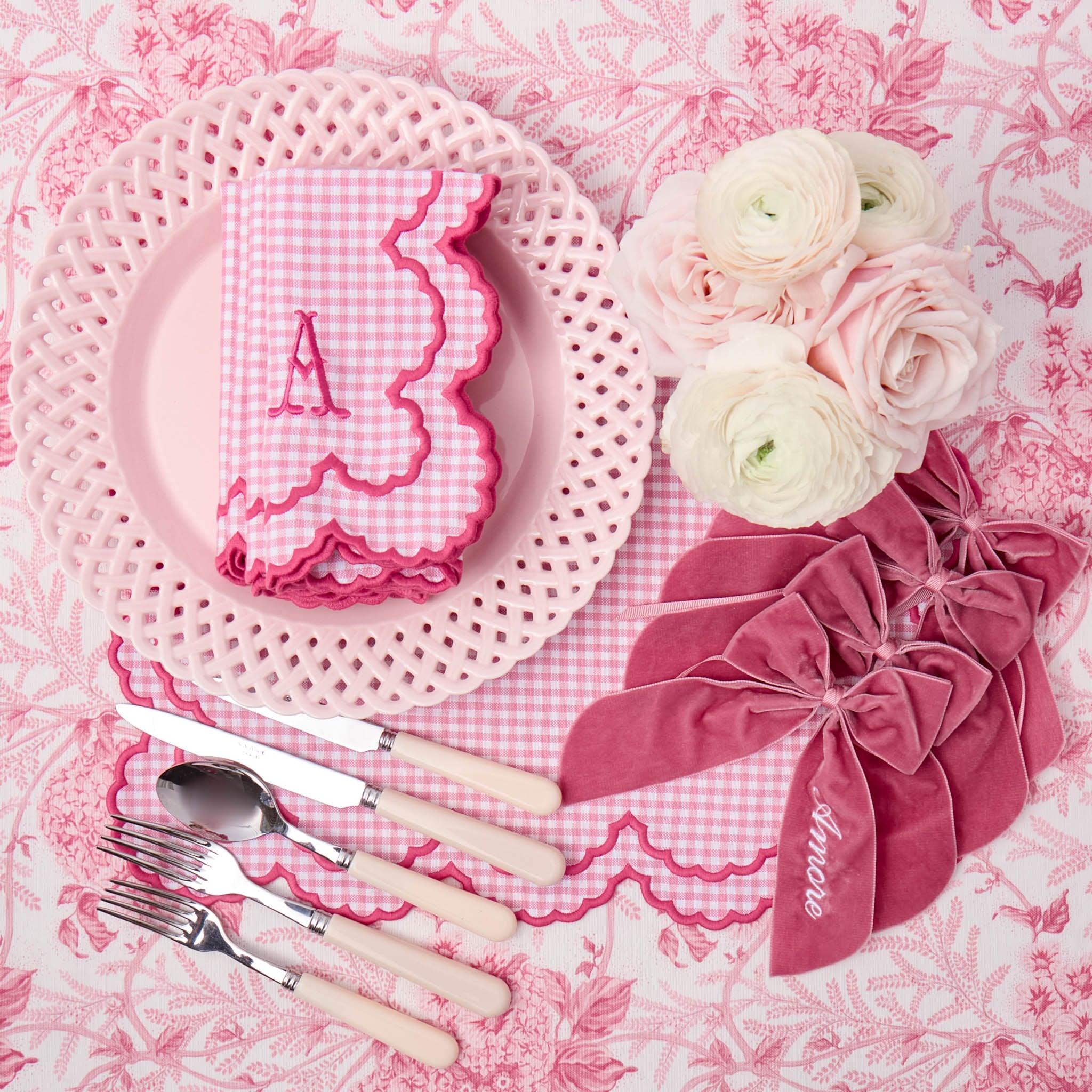 Charlotte Pink Gingham Napkins (Set of 4)