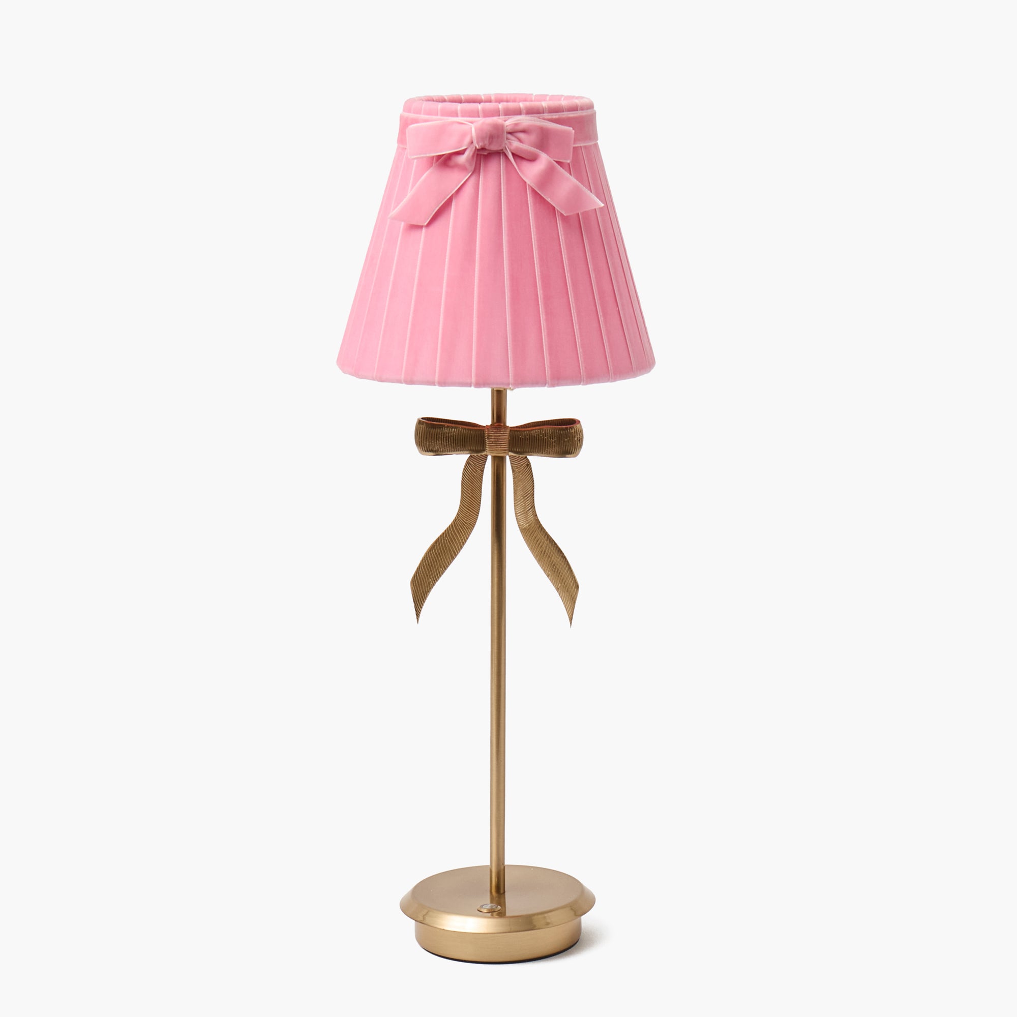 Tall Marilyn Bow Rechargeable Lamp with Pink Velvet Bow Shade (18cm)