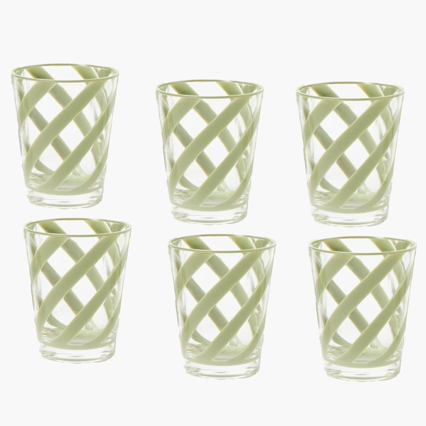 Green Swirl Outdoor Glasses (Set of 6)
