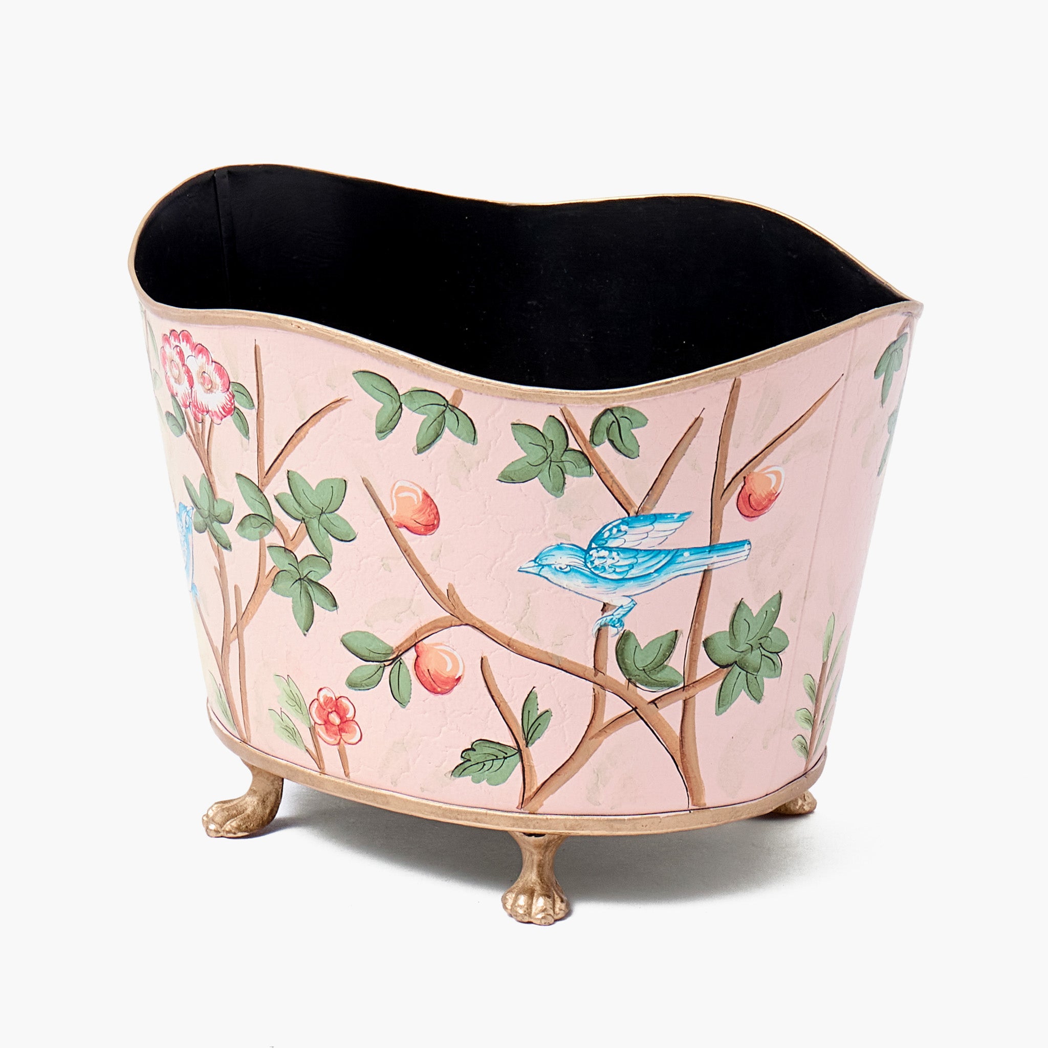 Pink Chinoiserie Tole Planter