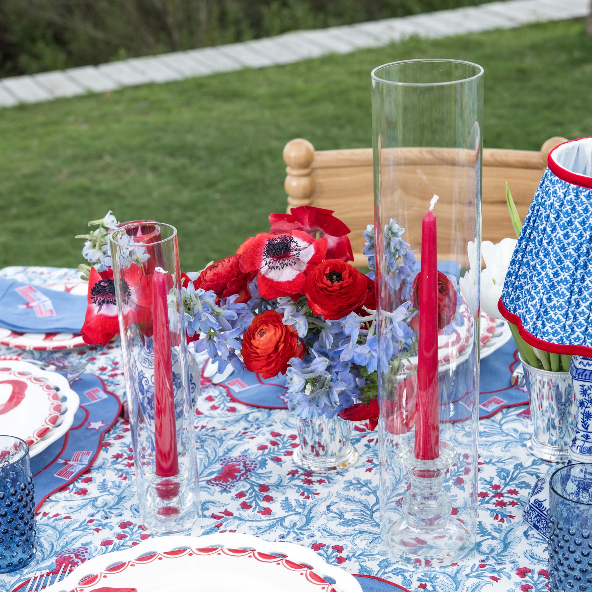 Large Claudia Glass Hurricane Candle Holder (Pair)