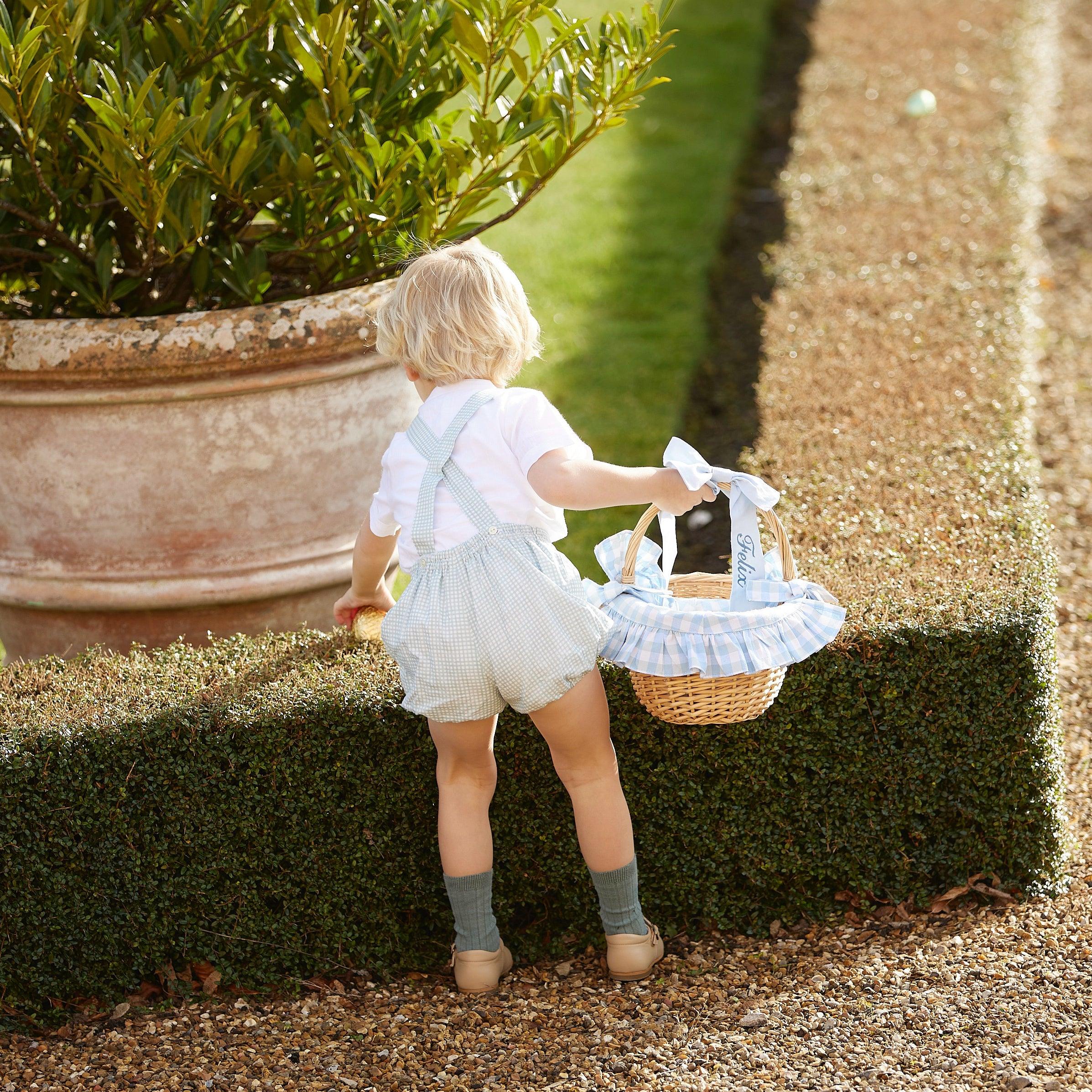 Blue Gingham Basket - Mrs. Alice