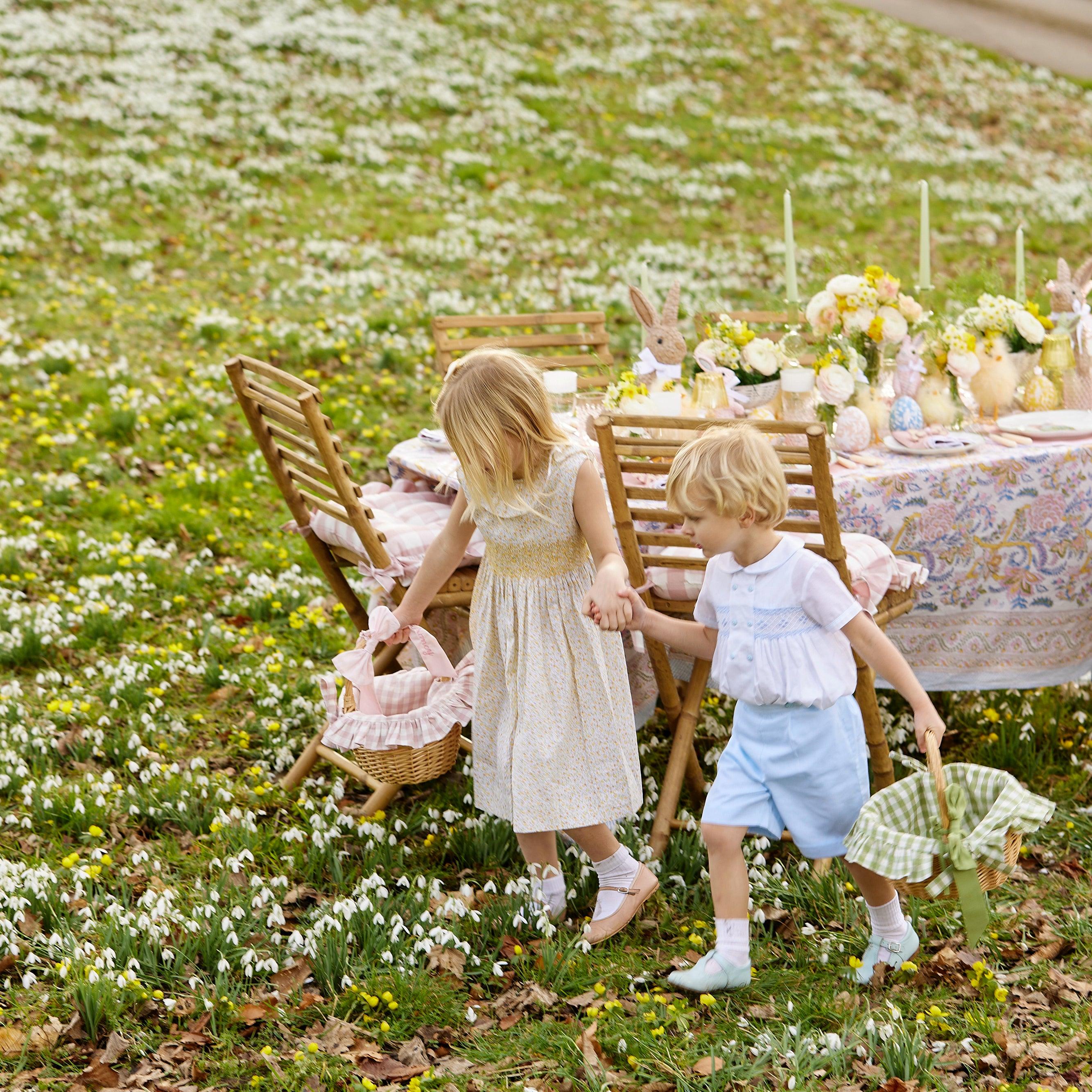 Green Gingham Basket - Mrs. Alice
