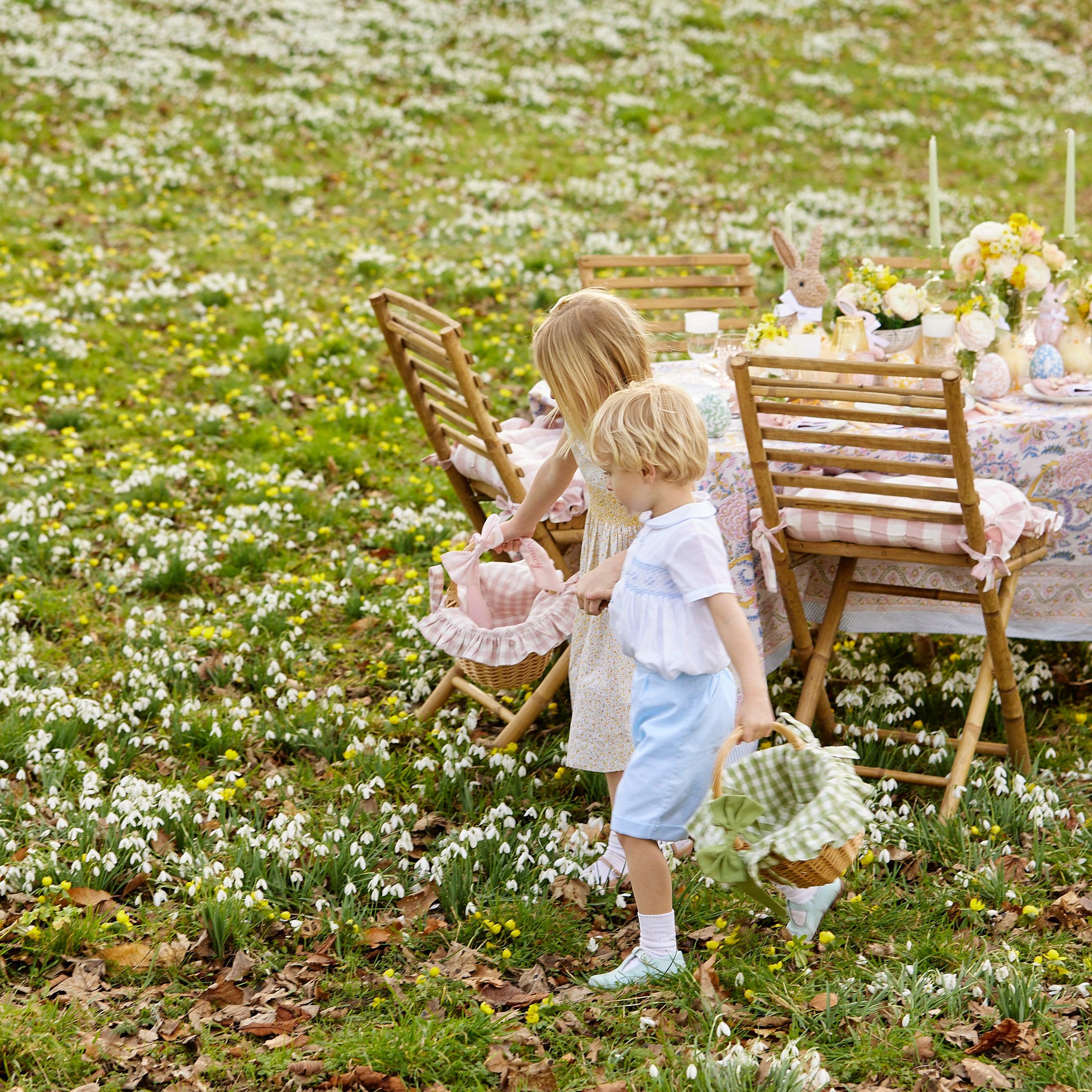 Green Gingham Basket - Mrs. Alice