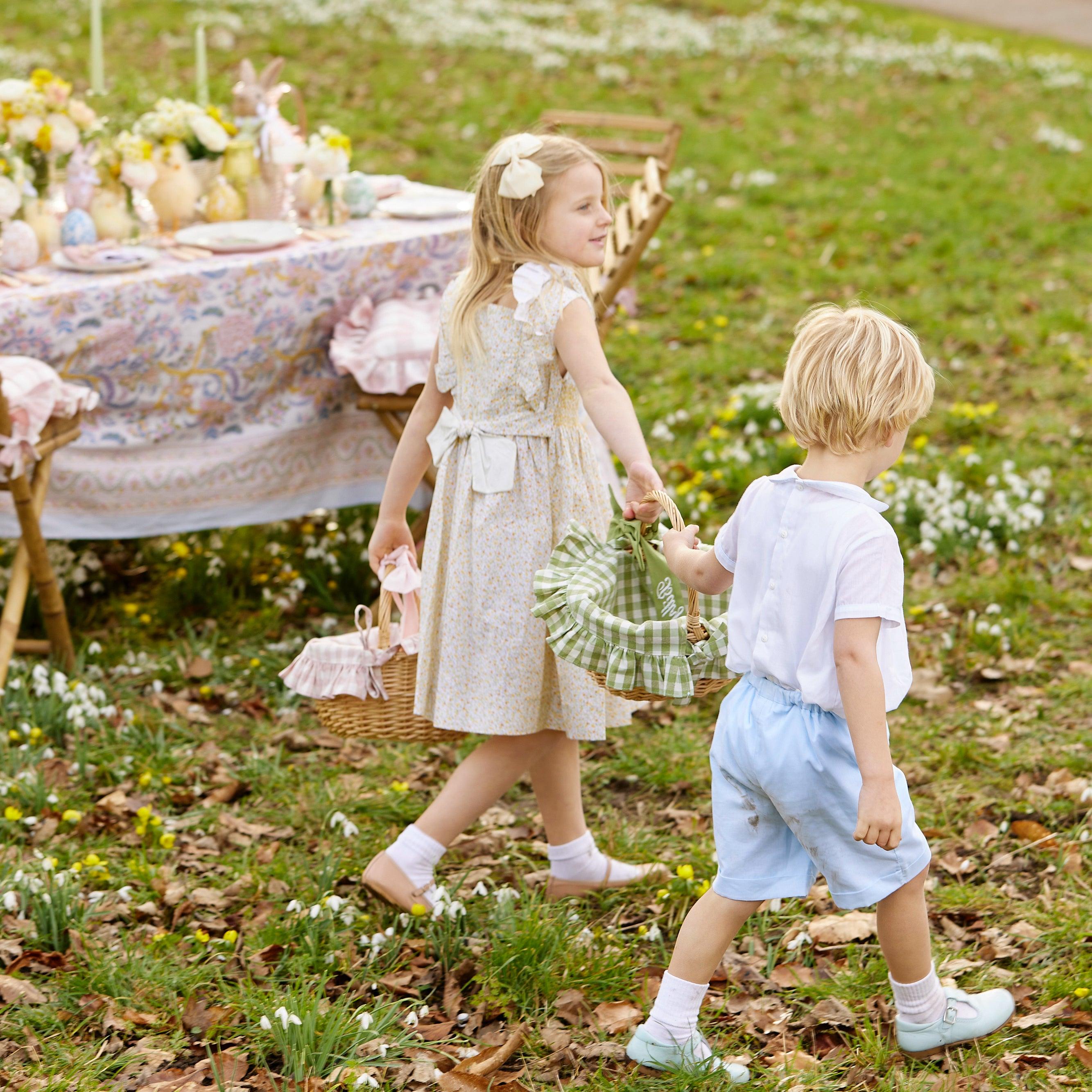 Green Gingham Basket - Mrs. Alice