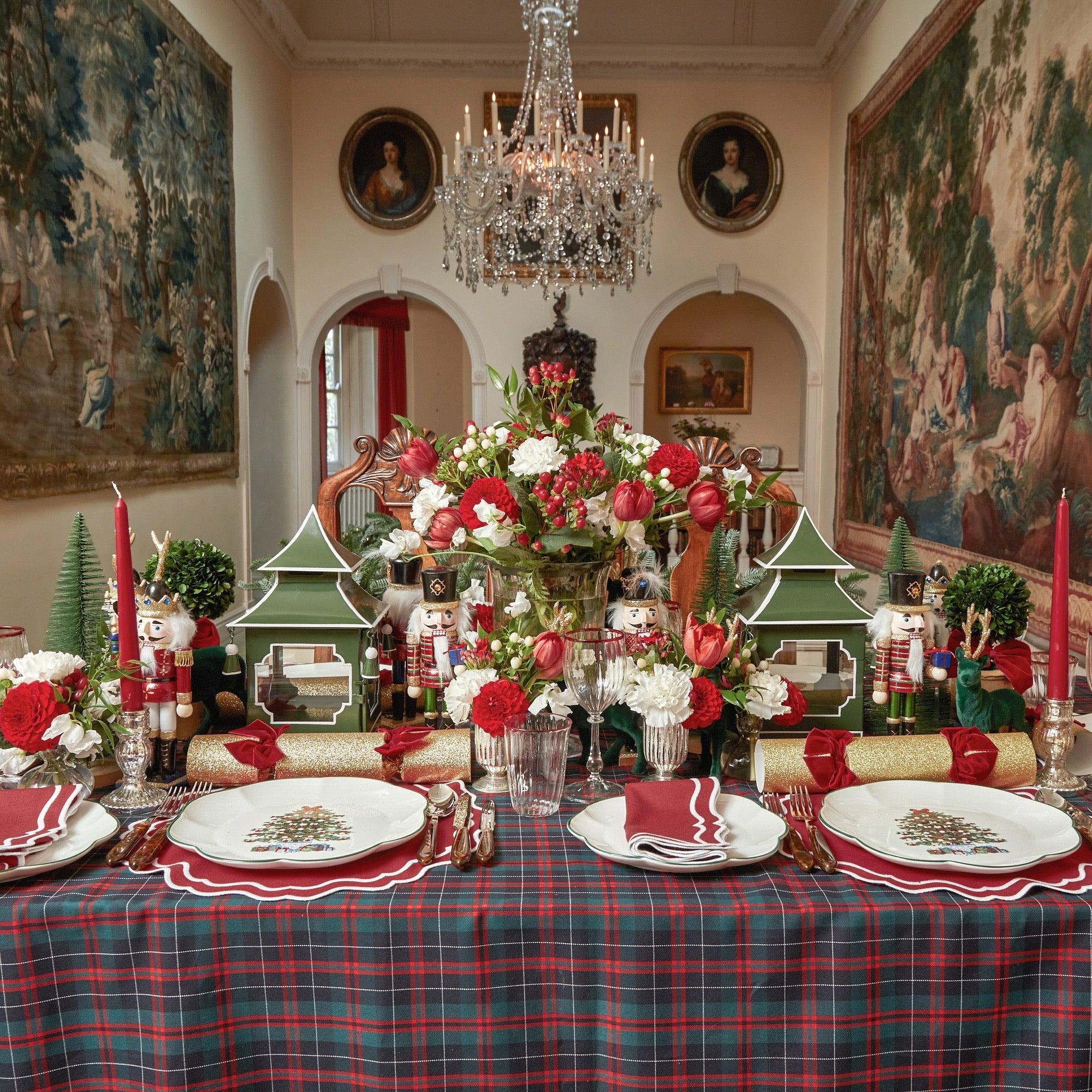 Illuminate your Christmas decor with the whimsical and enchanting Katherine Berry Red Napkins Set, designed to bring the magic of the holiday season to your festive meals, complete with personalized monogramming.