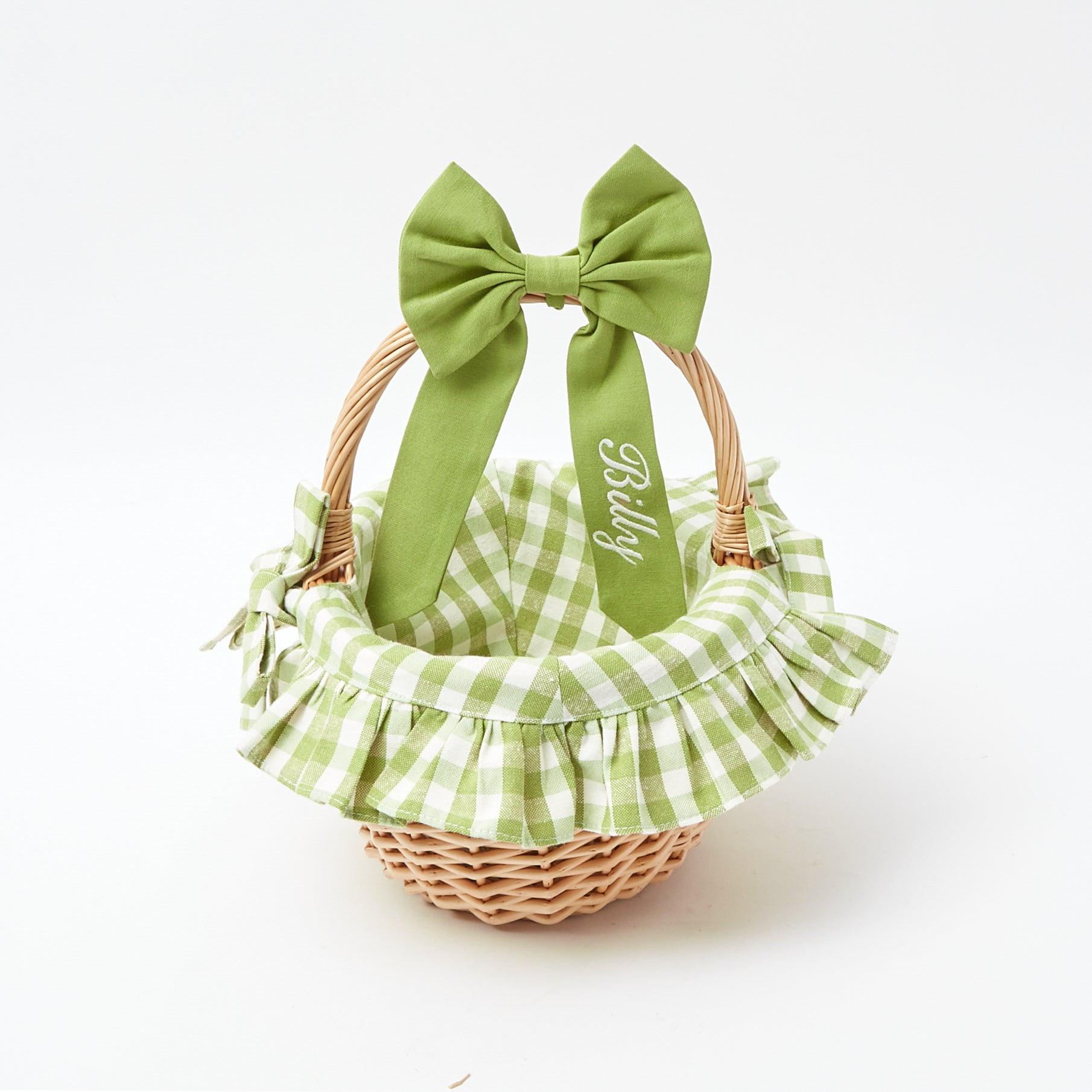 Green Gingham Basket - Mrs. Alice