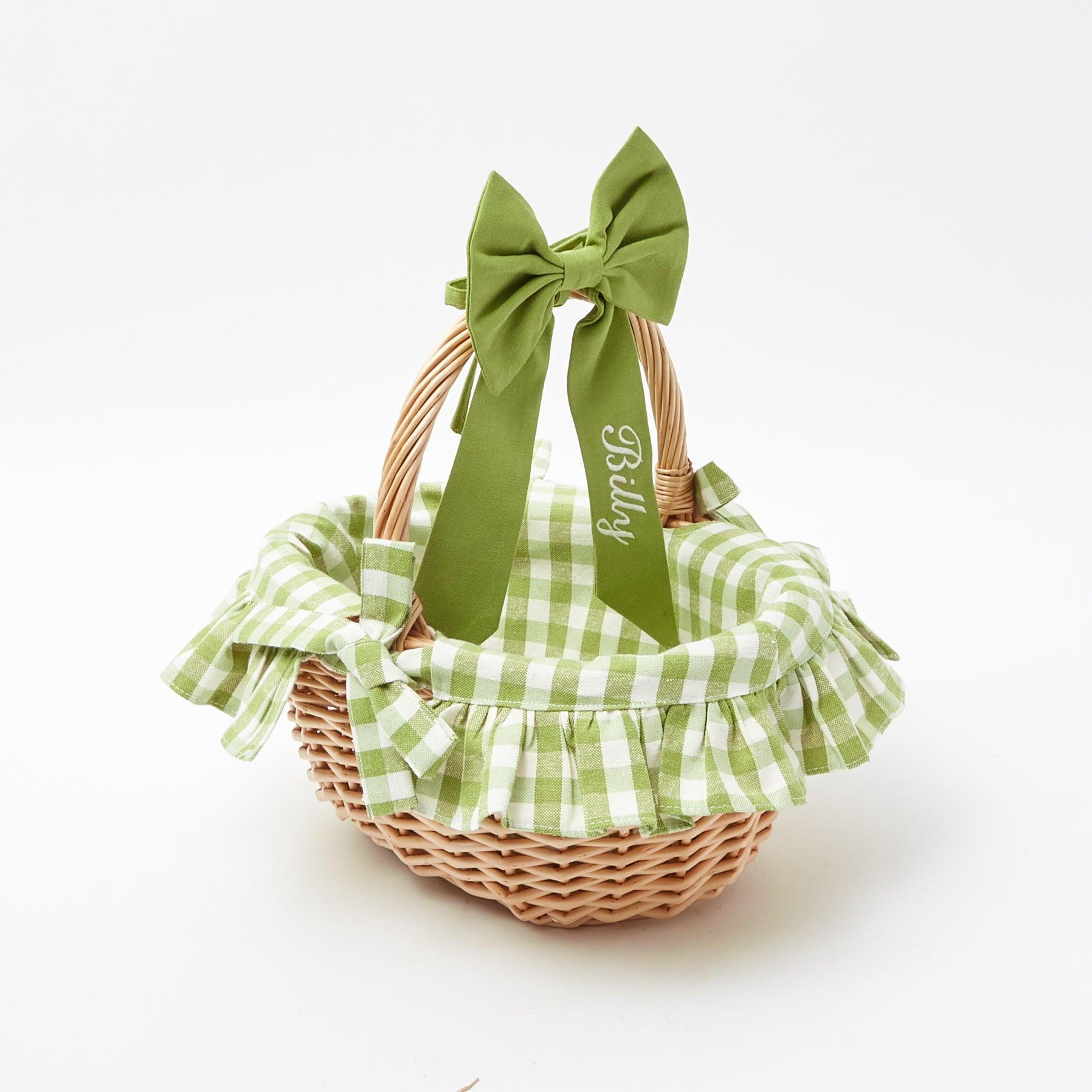 Green Gingham Basket - Mrs. Alice