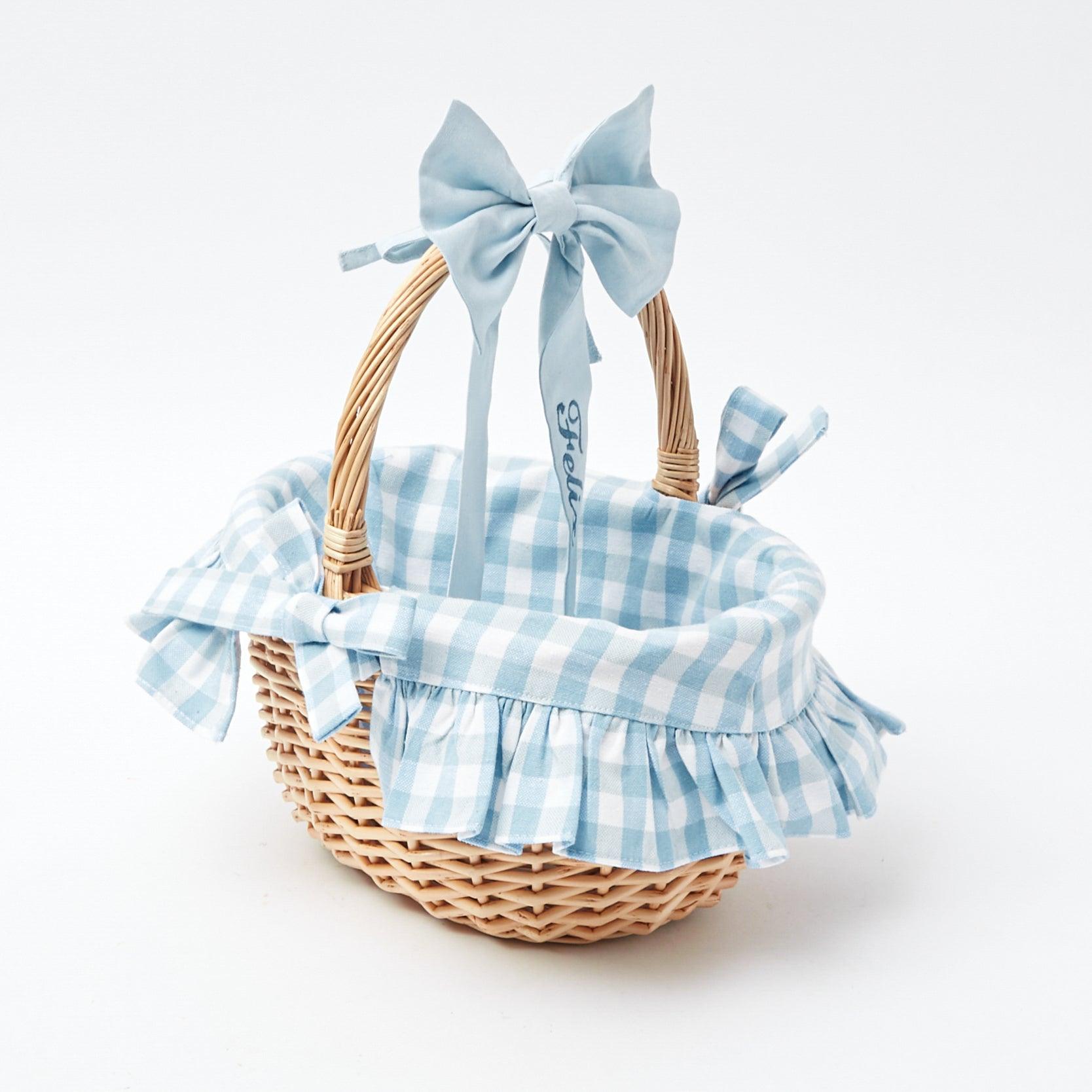 Blue Gingham Basket - Mrs. Alice