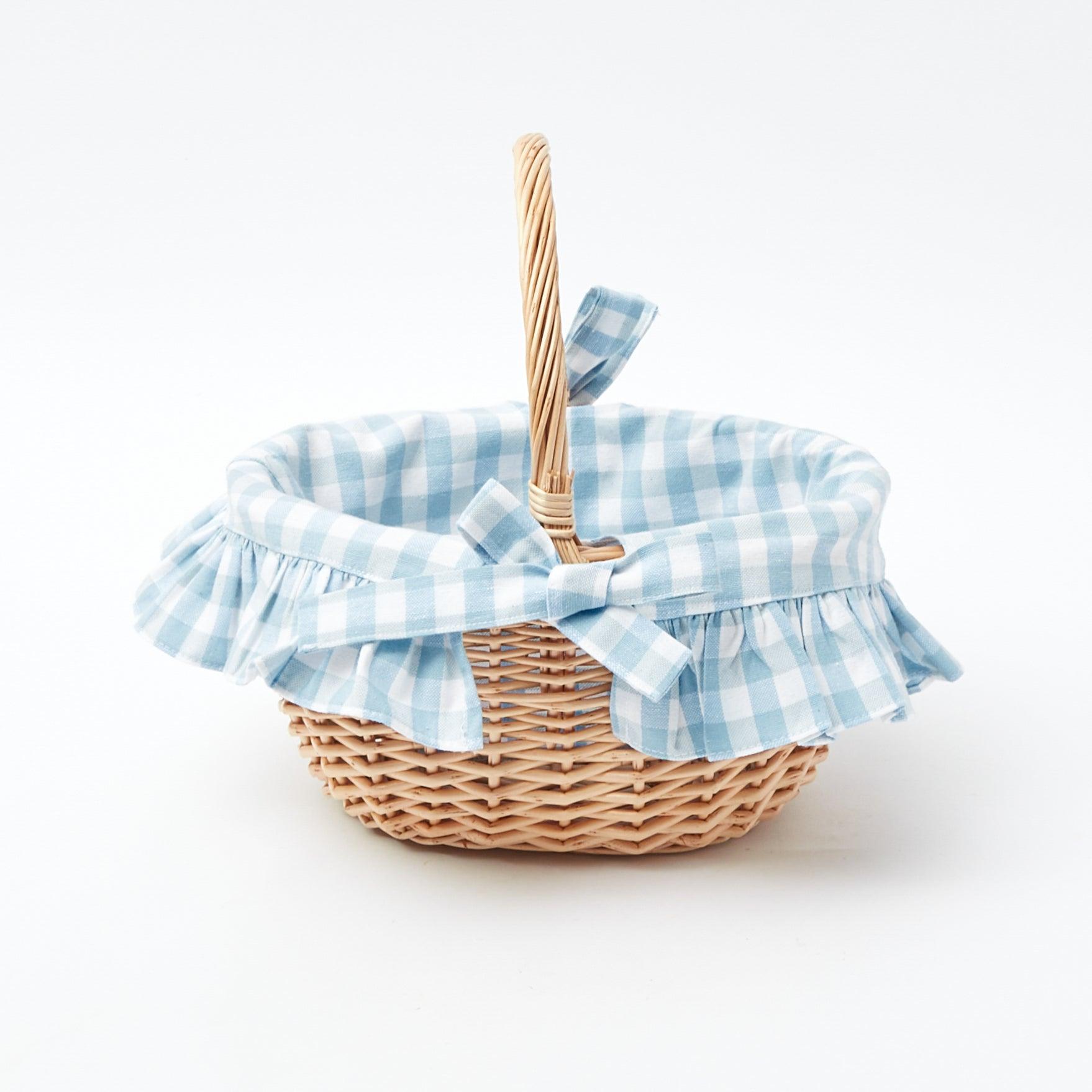 Blue Gingham Basket - Mrs. Alice
