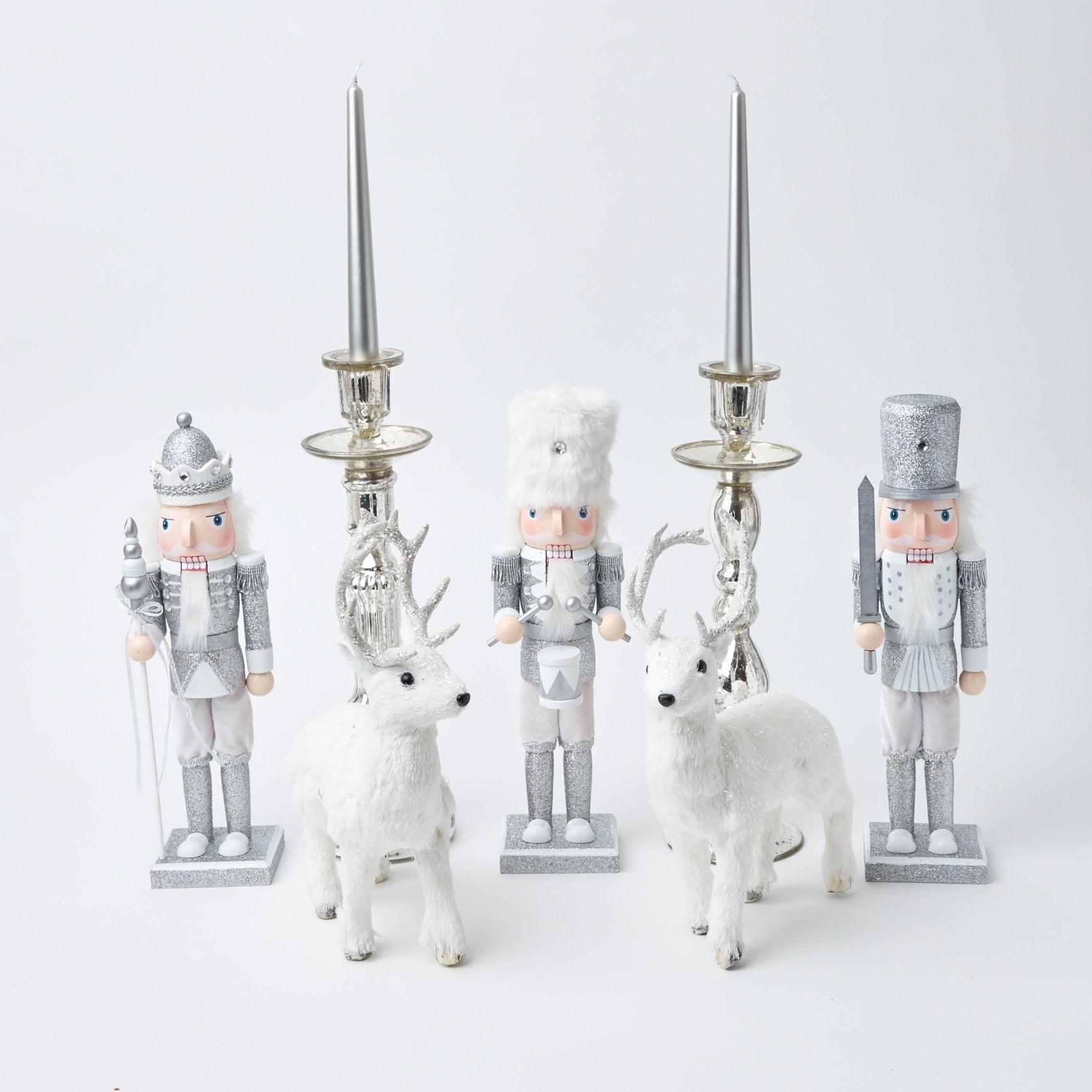 Large Silver Glitter Nutcracker Trio - Mrs. Alice