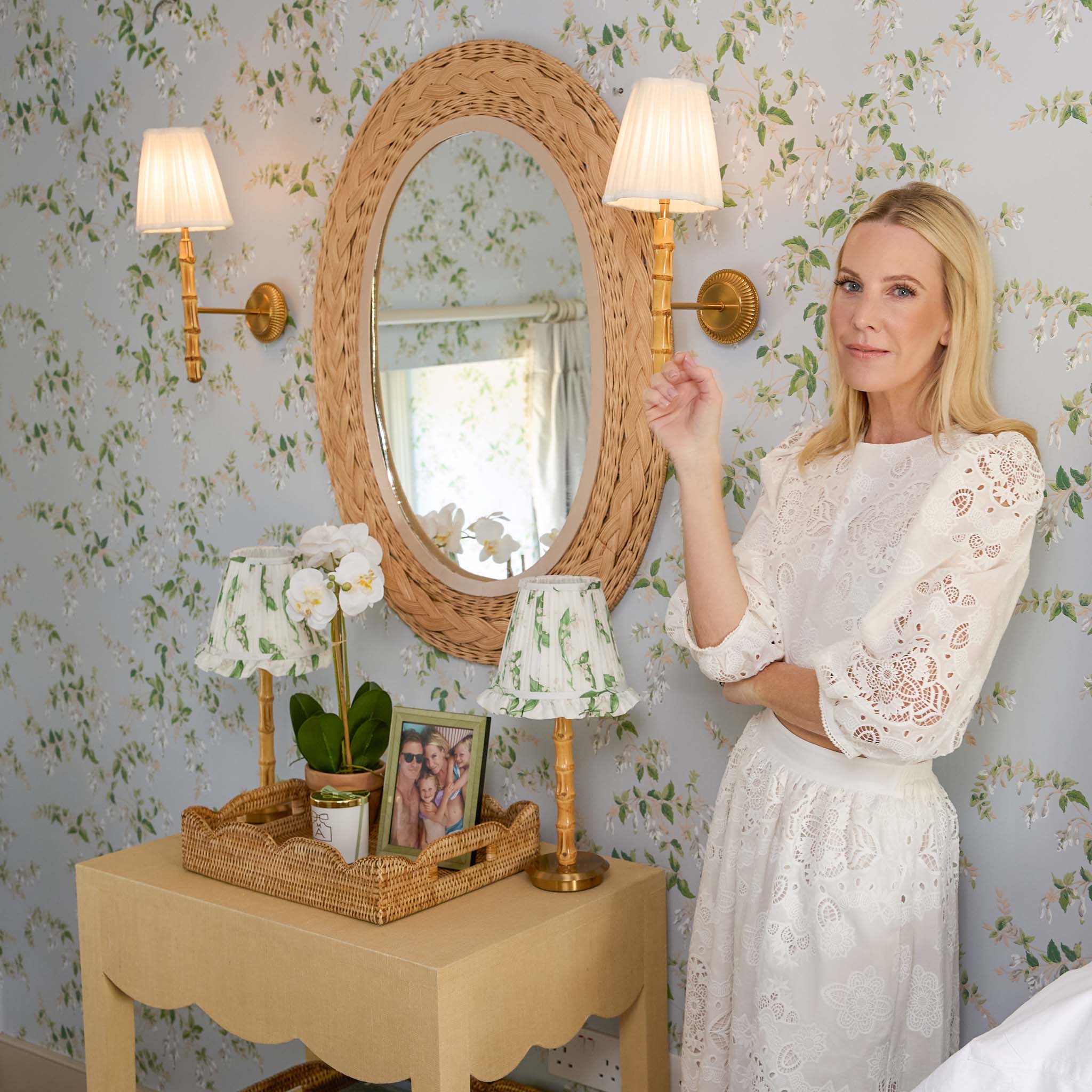 Oval Braided Rattan Mirror