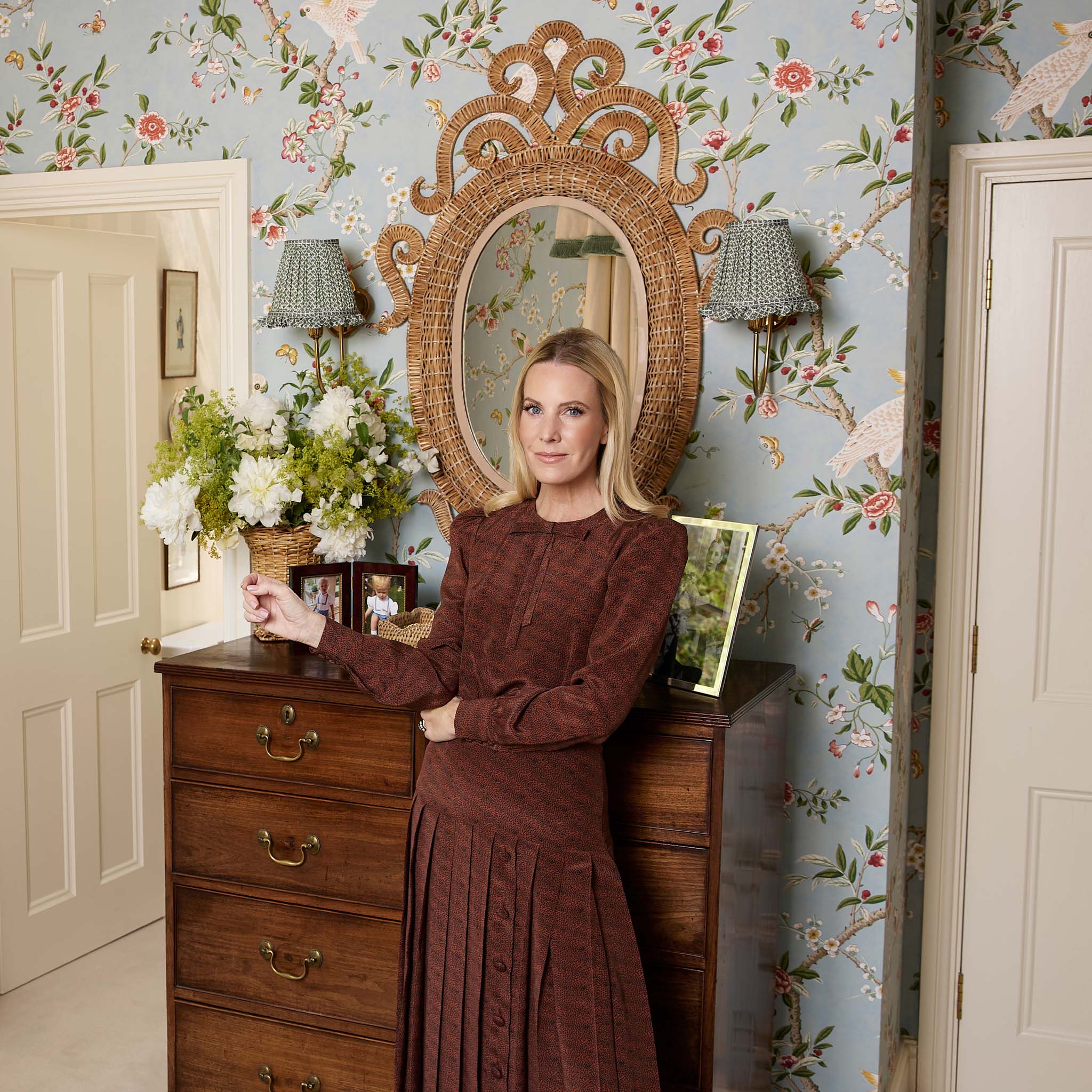 Olive Lotus Ruffle Lampshade (18cm)