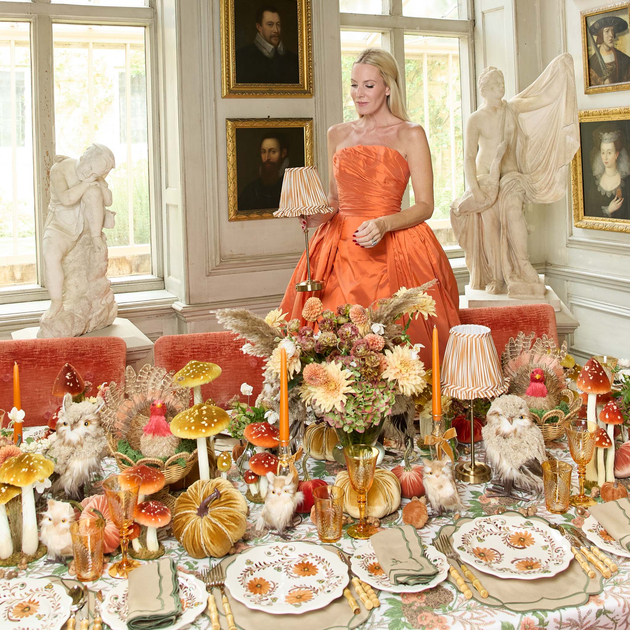 Mustard Striped Ruffle Lampshade (18cm)