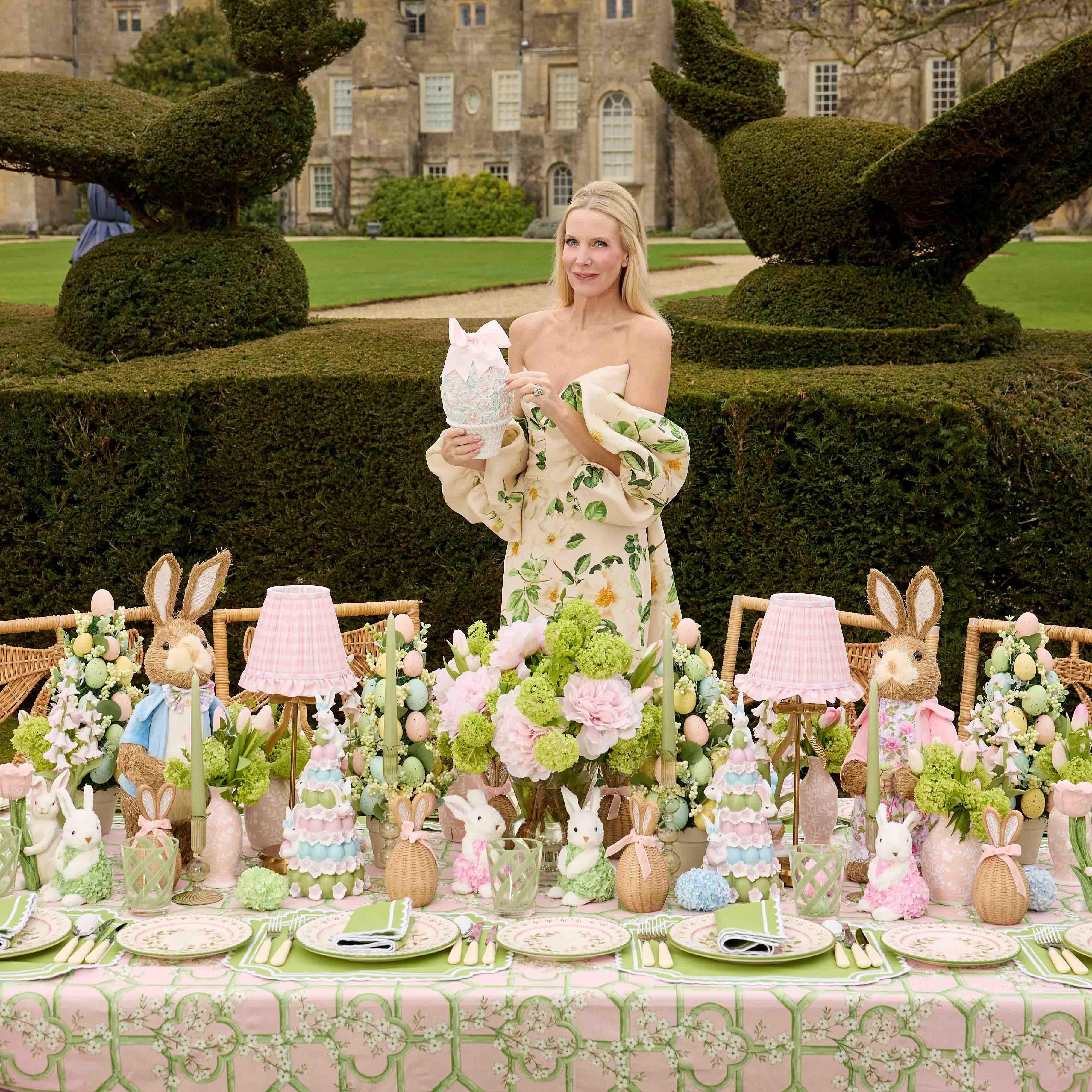 Pink & Blue Floral Easter Egg (Pair)