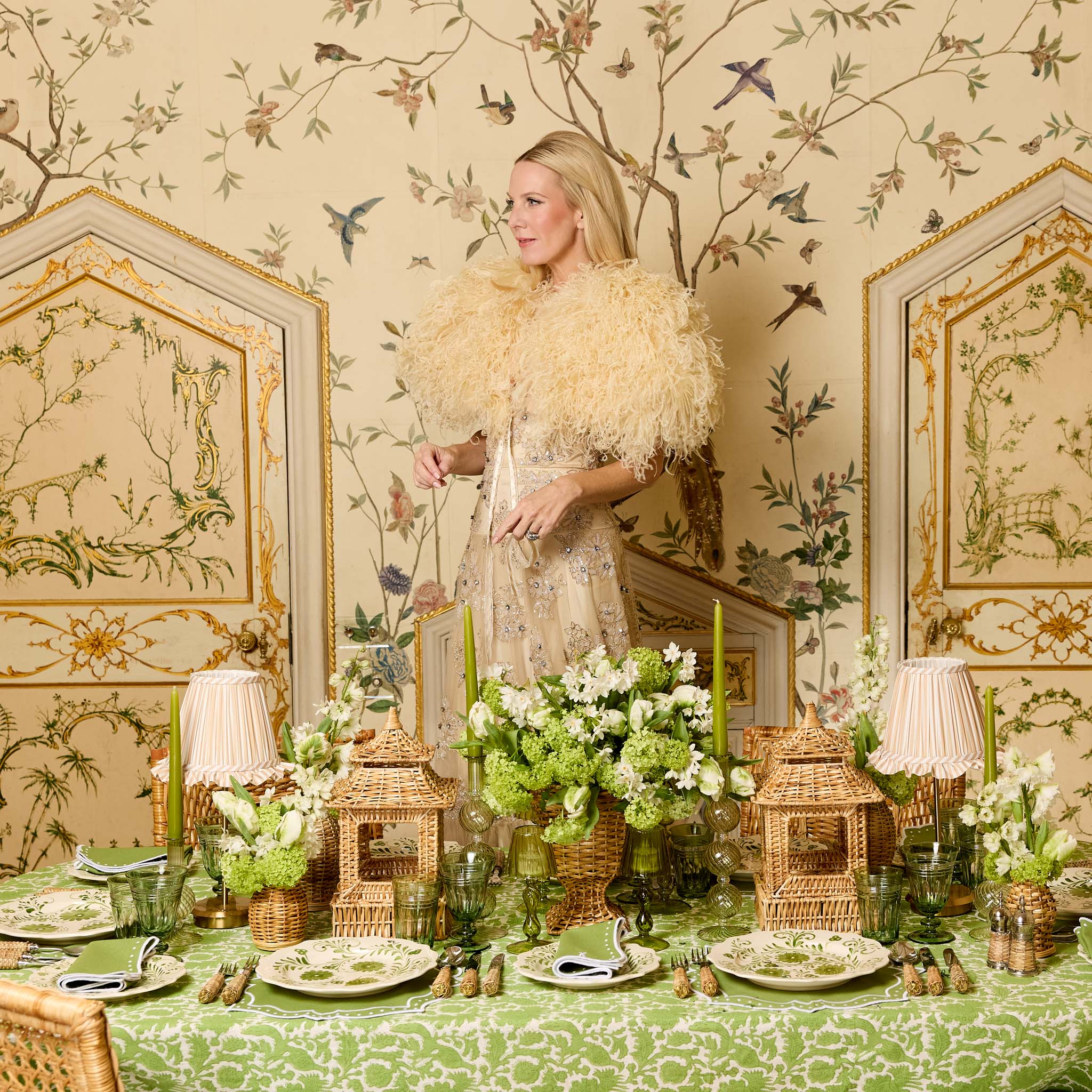 Olive Glass Lantern Tea Light Holder (Pair) - 24 cm