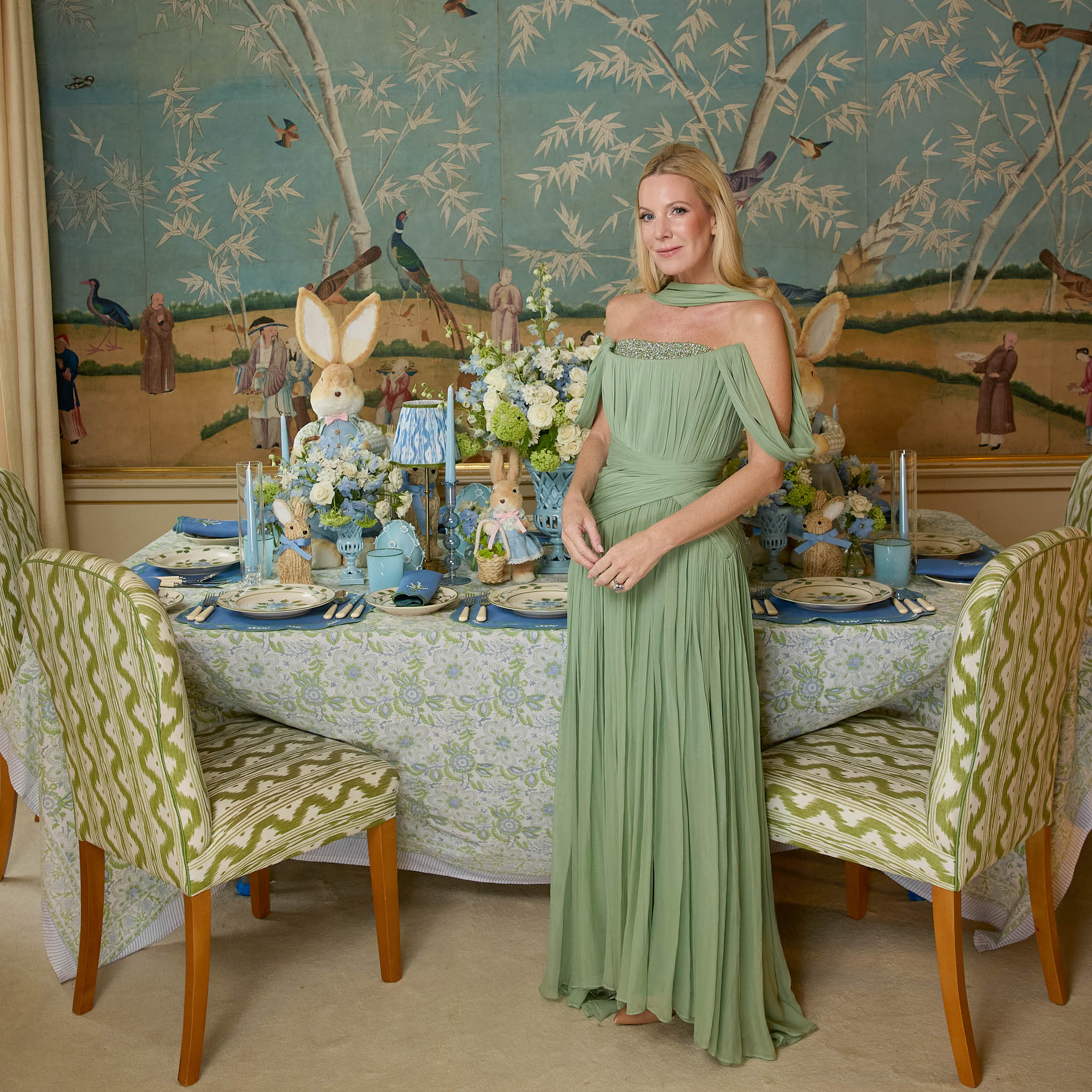 Green & Blue Cosima Tablecloth
