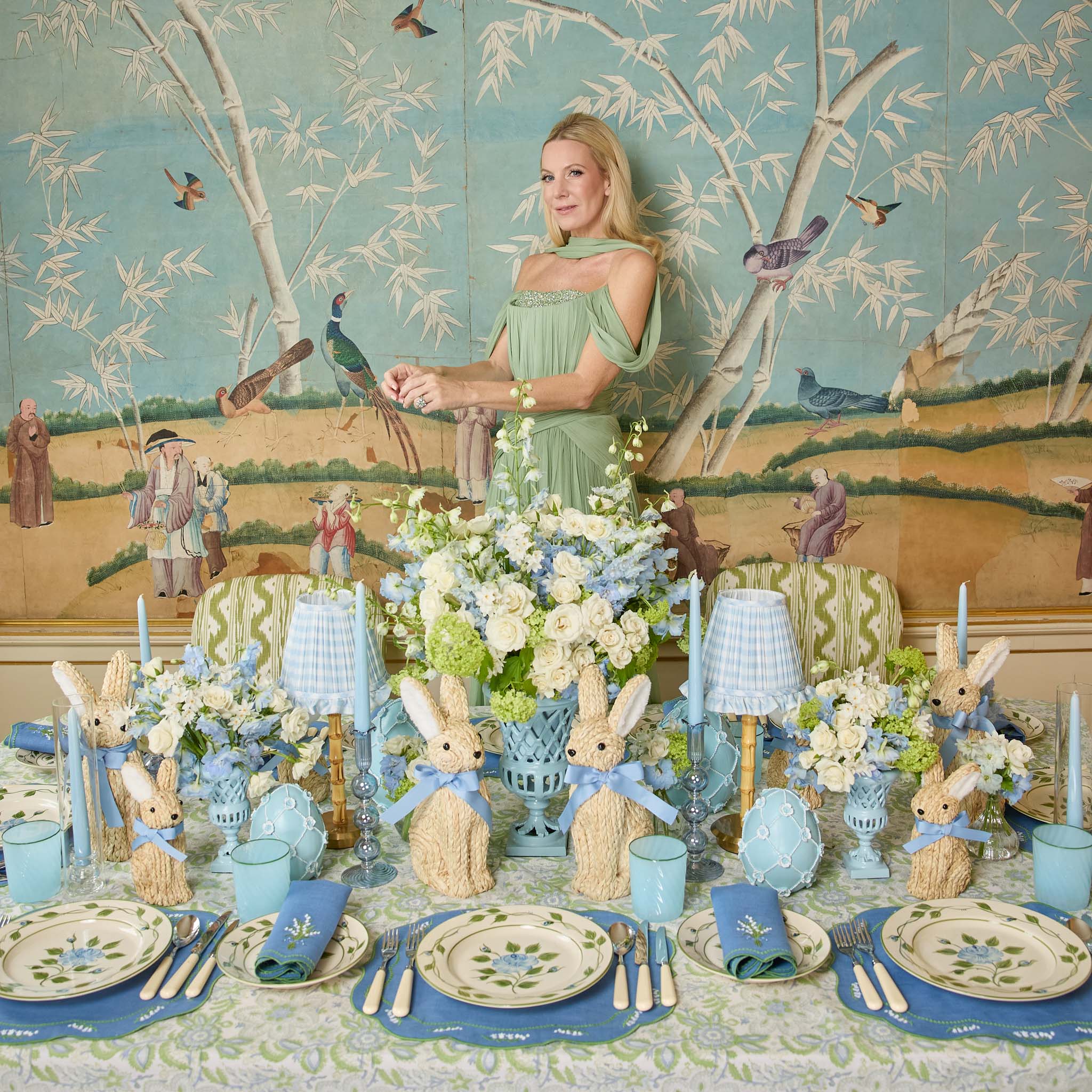 Blue Swirl Water Glasses (Set of 4)