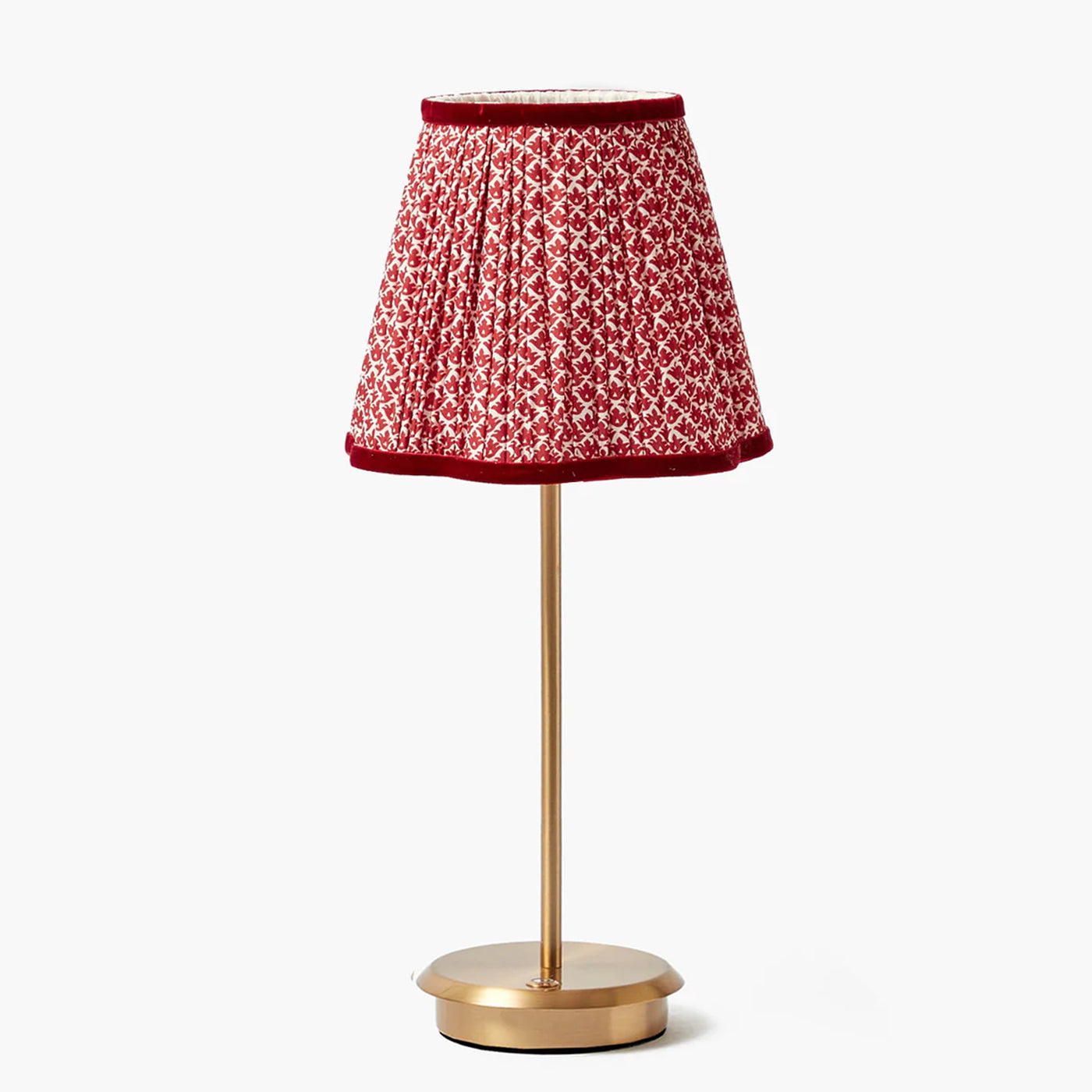 Tall Rechargeable Lamp with Red Lotus Shade (18cm)