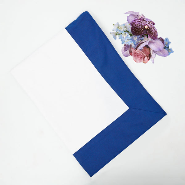 Alex White & Navy Appliqué Tablecloth