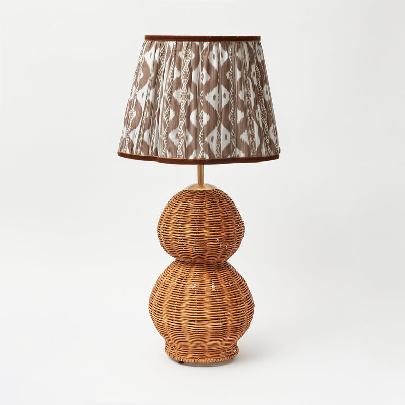 Rattan Bardot Lamp with Chocolate Brown Lampshade (30cm)