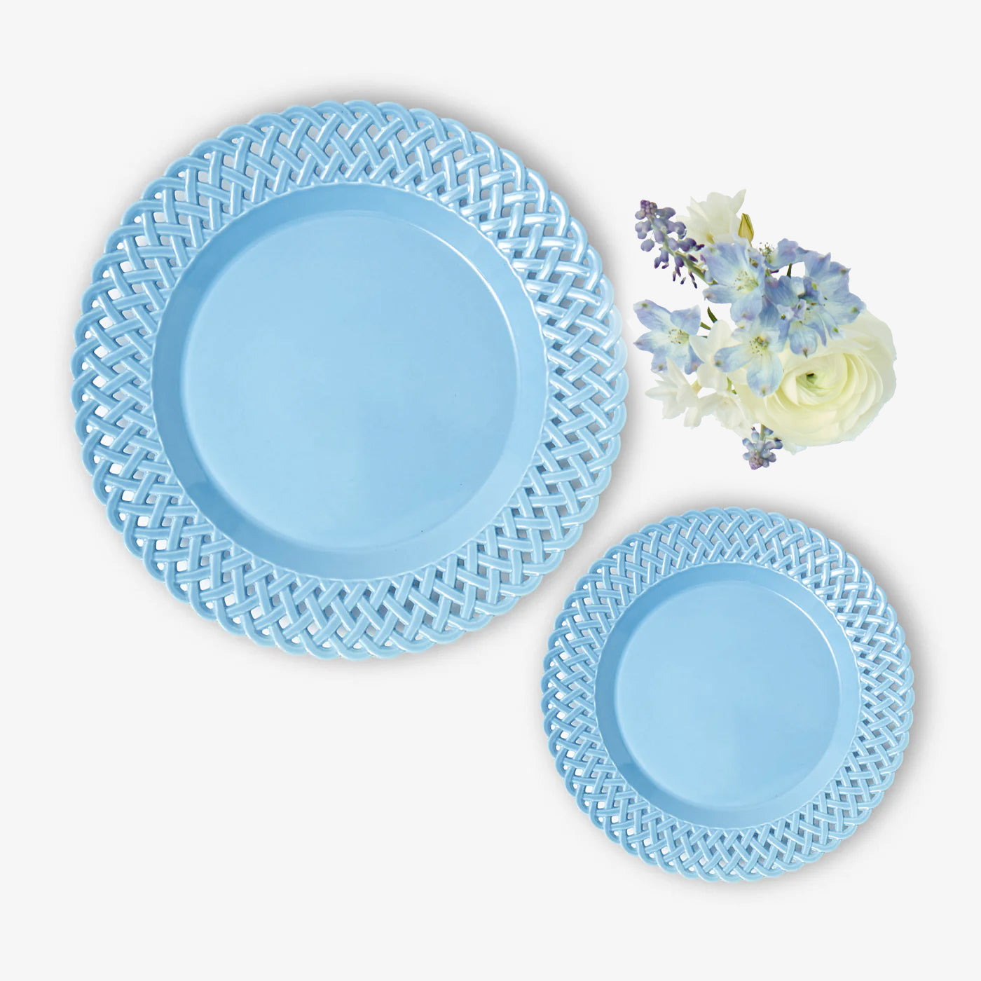 Blue Basketweave Starter Plate