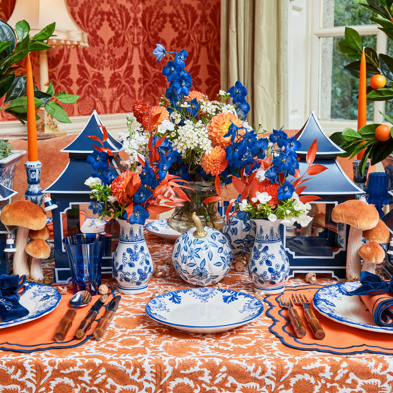 Experience elegance with the White Chinoiserie Pumpkin Family.