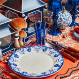 Plate with an intricate Blue Deauville design in blue tones.