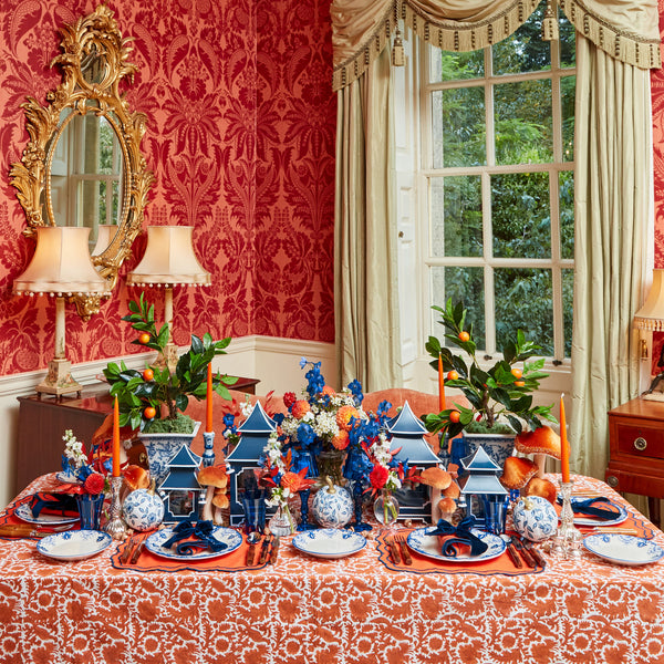 Four starter plates adorned with the sophisticated Blue Deauville pattern.