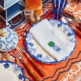 Blue Deauville dinner plate showcasing intricate detailing.