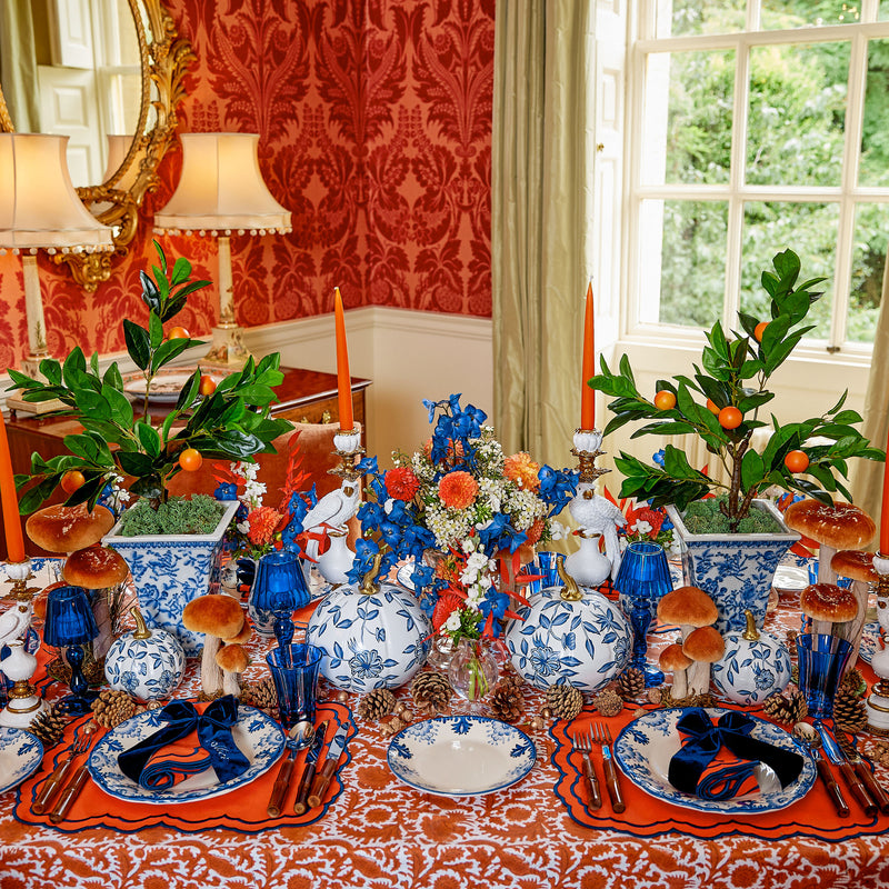 Blue Deauville starter plates, a set of 4 featuring an elaborate pattern.
