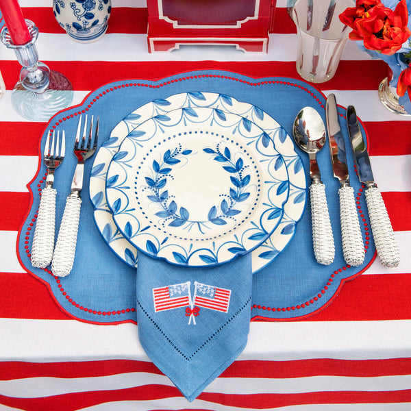 Eloise Blue & Red Placemats (Set of 4)