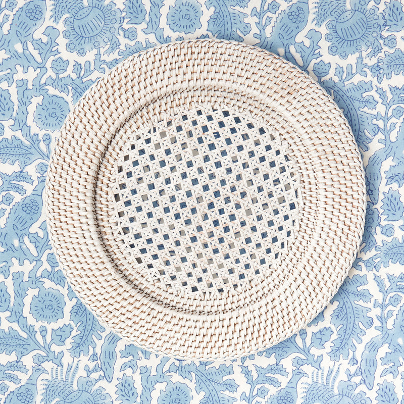 White Rattan Charger Plates (Set of 4)