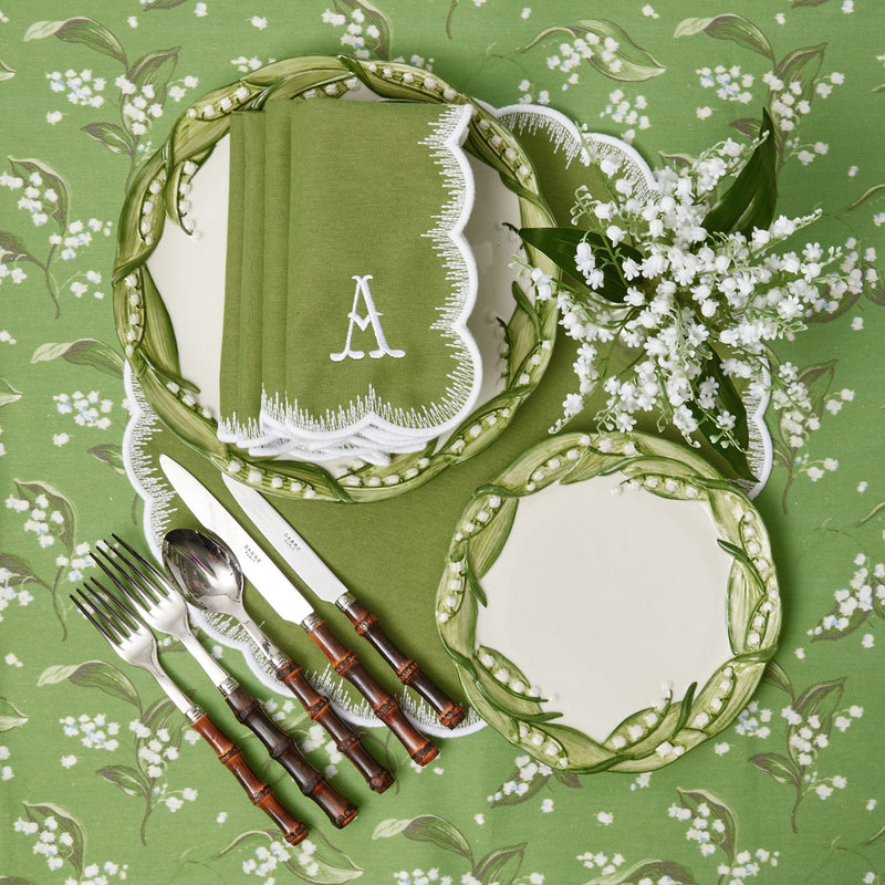 Apple Green Isabella Round Placemats (Set of 4)
