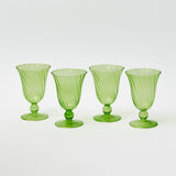 Apple Green Fluted Wine Glasses (Set of 4)