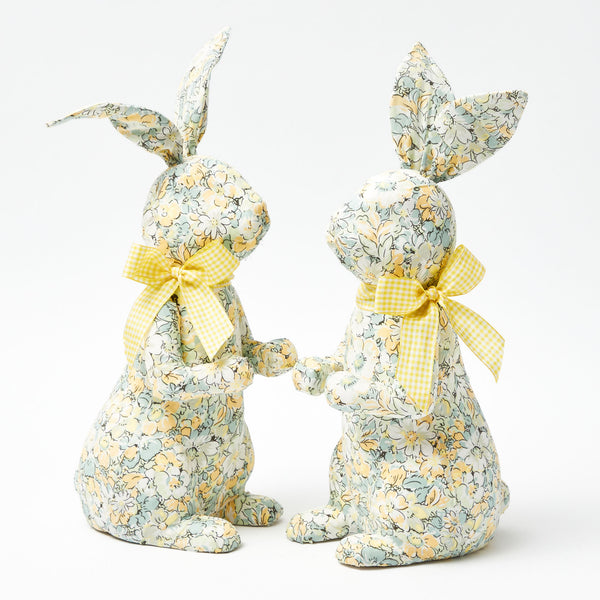 Green & Yellow Floral Bunny (Pair)