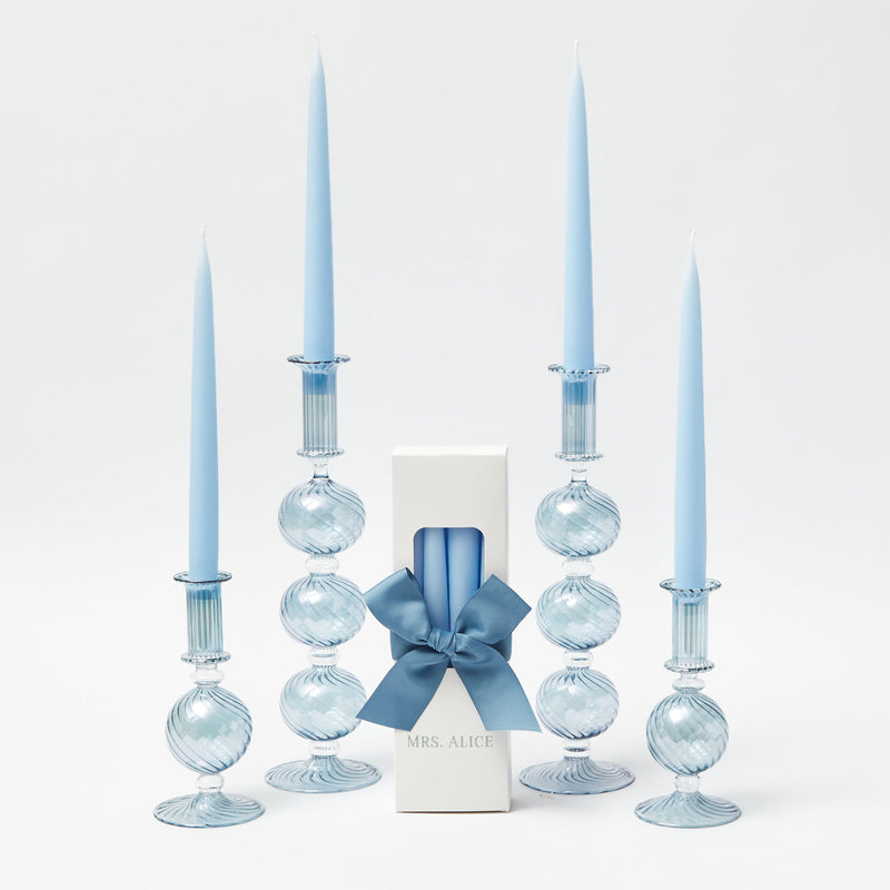 Handmade Ice Blue Candles (Set of 8)