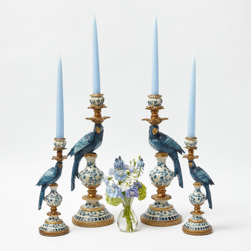 Blue Parrot Candle Holder Set Mrs. Alice