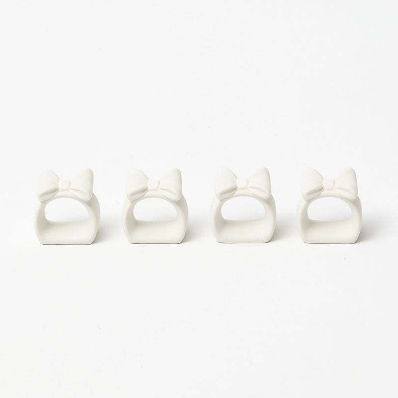Porcelain Bow Napkin Rings (Set of 4)