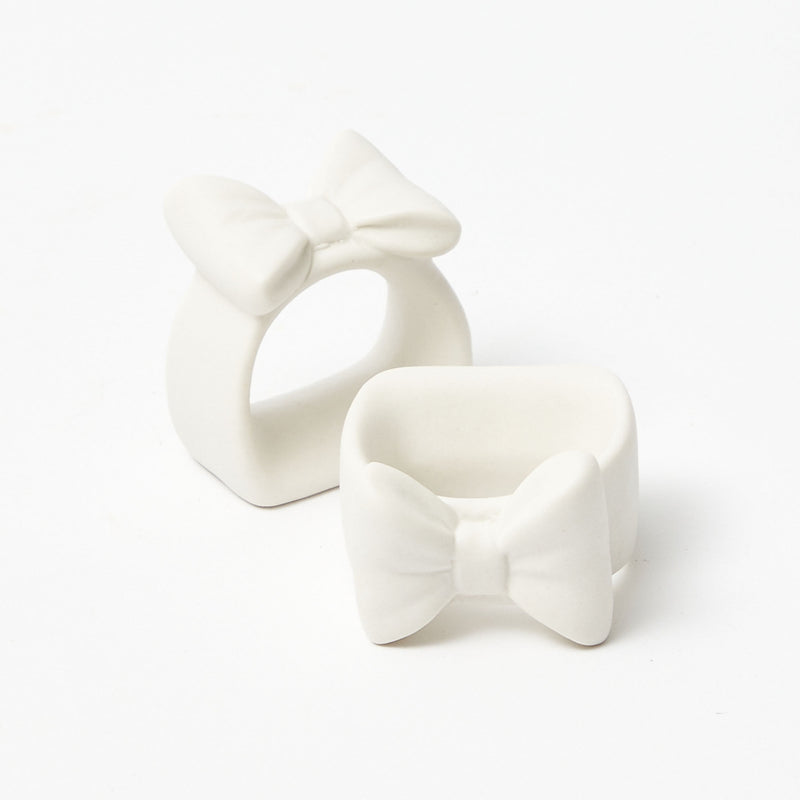 Porcelain Bow Napkin Rings (Set of 4)