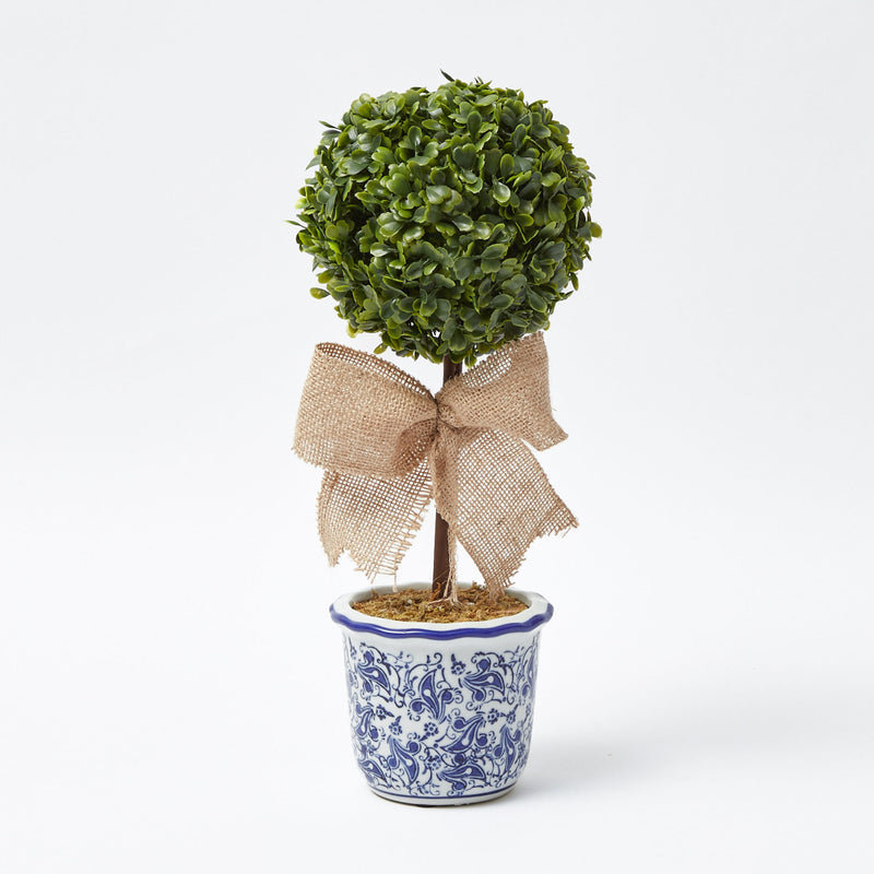 Chinoiserie Faux Potted Boxwood Tree (Pair)