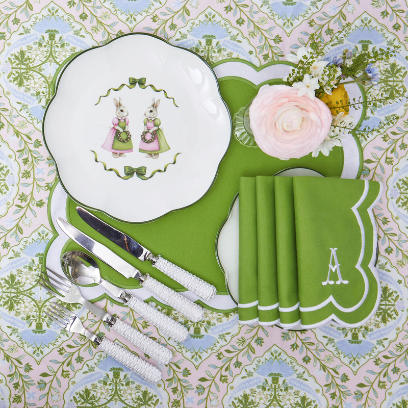 Pink Cottontail Bunny Dinner Plate