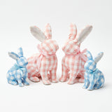 Blue & Pink Gingham Bunny Family